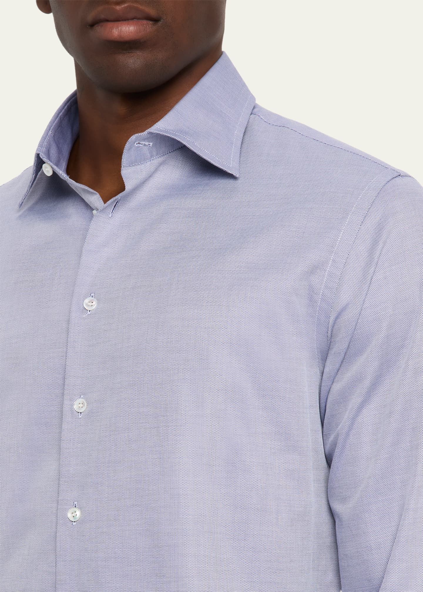 Giorgio Armani Men's Cotton Micro-Dot Dress Shirt Image 5 of 5