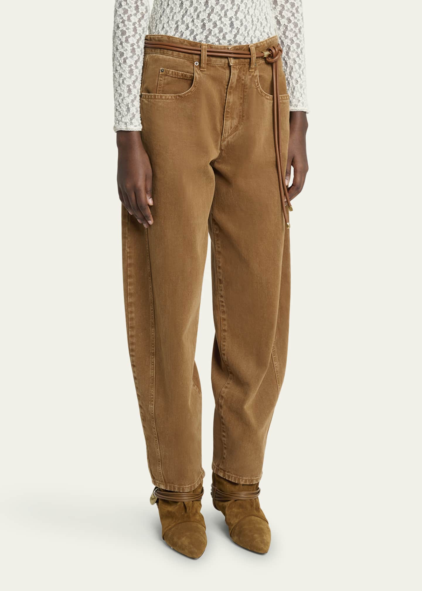 デニム・ジーパン Isabel Marant Jeans Barrel Oriane In Denim Isabel Marant Oriane Barrel Leg Jeans - Bergdorf Goodman