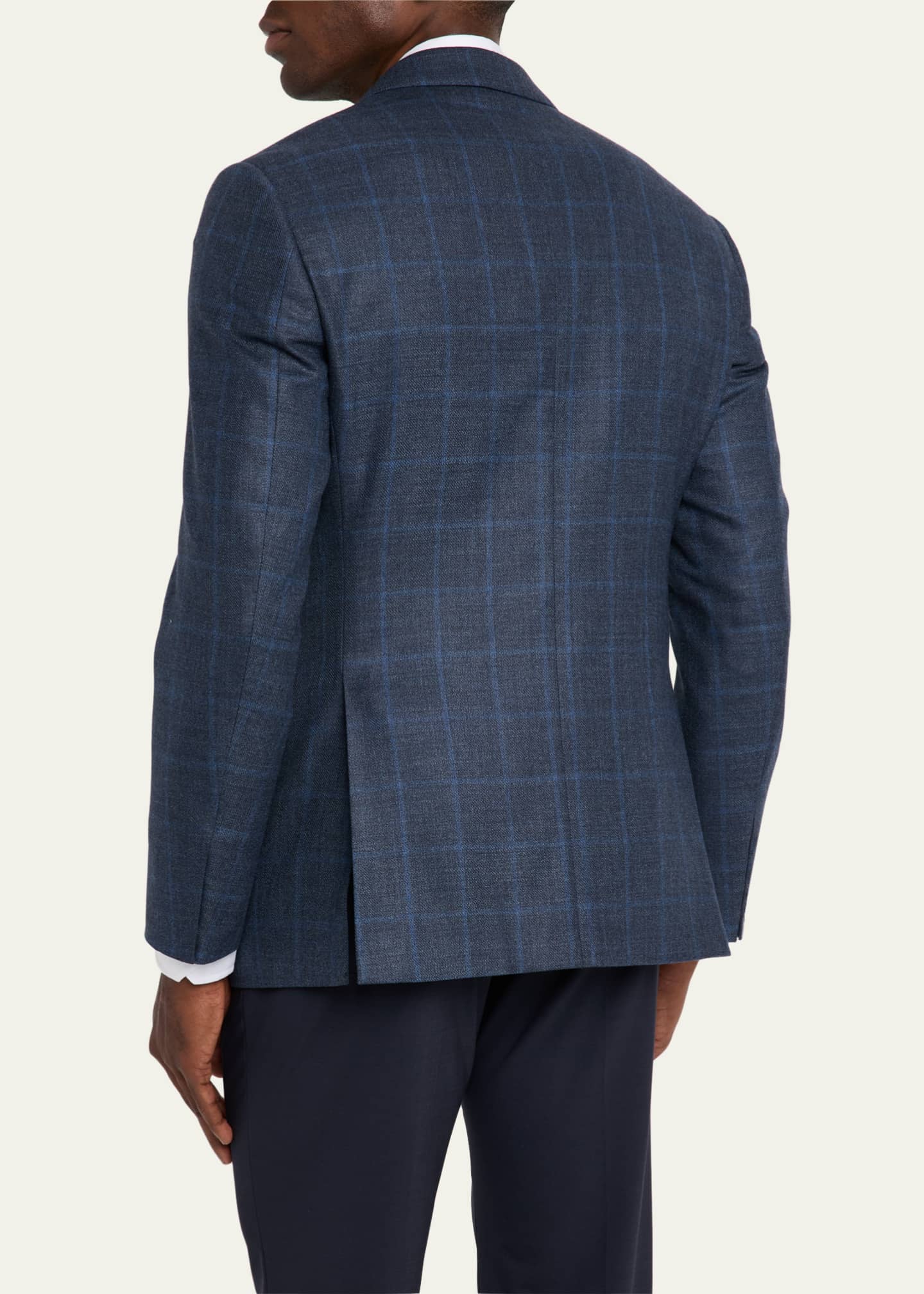 Giorgio Armani Men's Wool and Cashmere Soft Check Sport Coat Image 3 of 8
