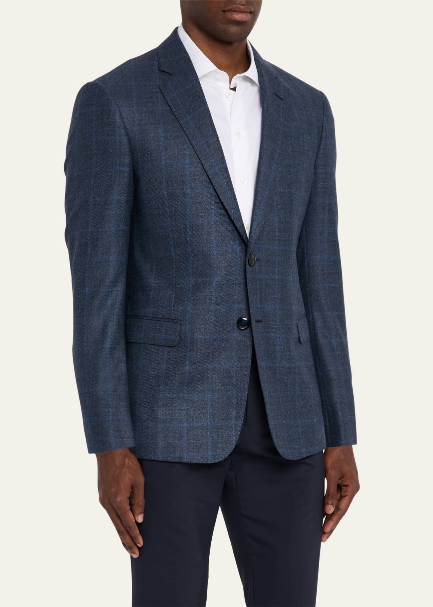 Giorgio Armani Men's Wool and Cashmere Soft Check Sport Coat Image 4 of 8