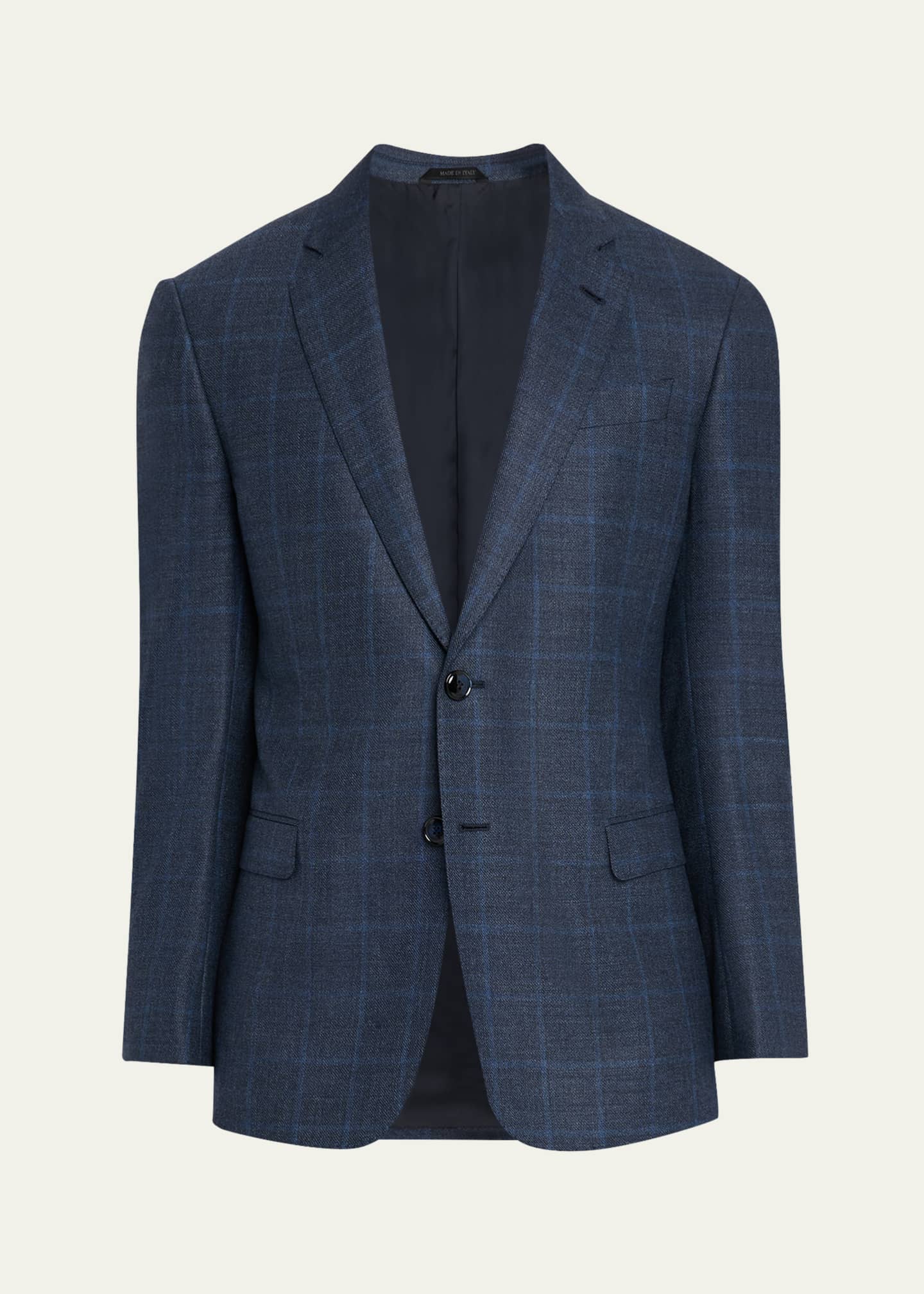 Giorgio Armani Men's Wool and Cashmere Soft Check Sport Coat Image 1 of 8