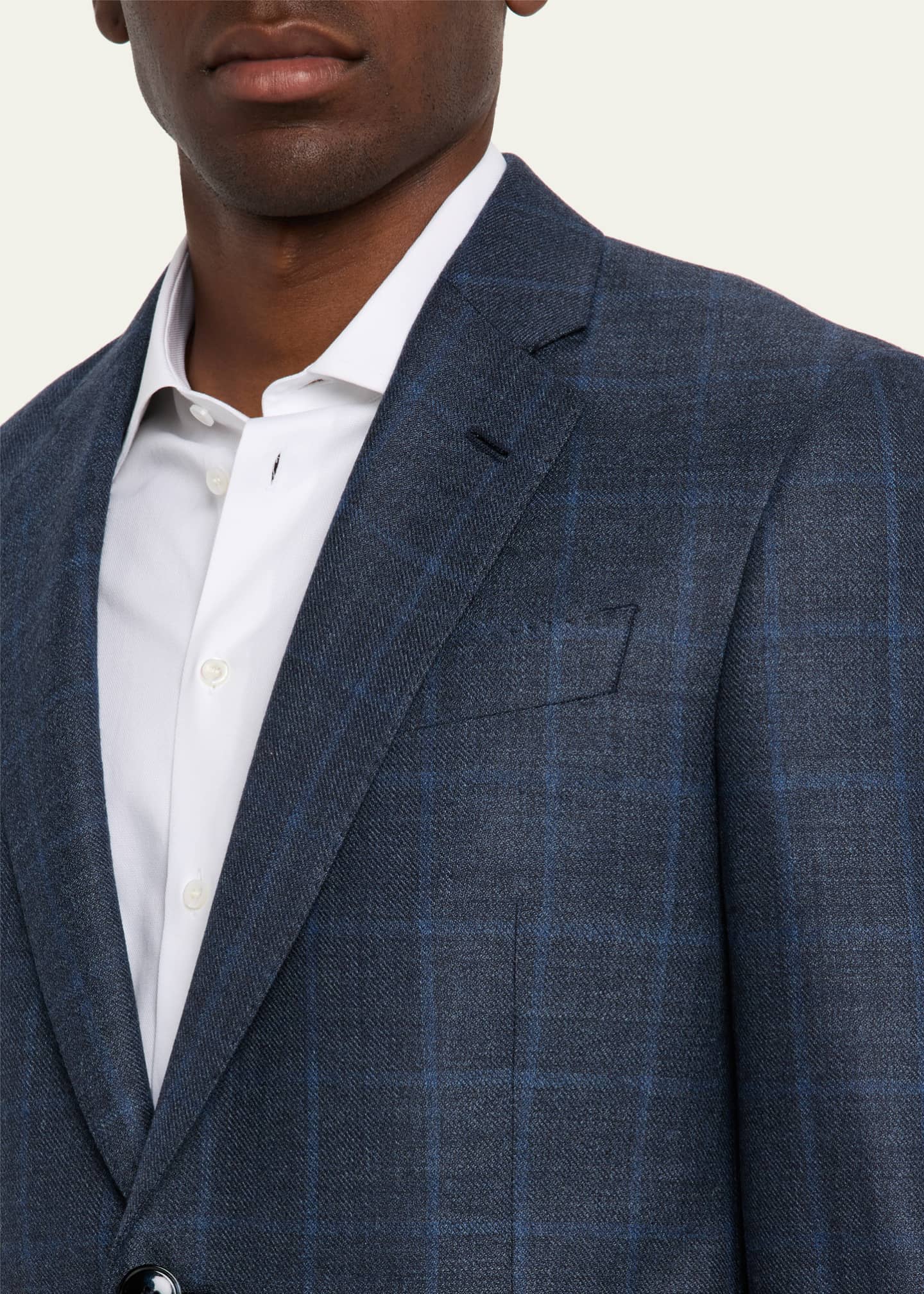 Giorgio Armani Men's Wool and Cashmere Soft Check Sport Coat Image 5 of 8