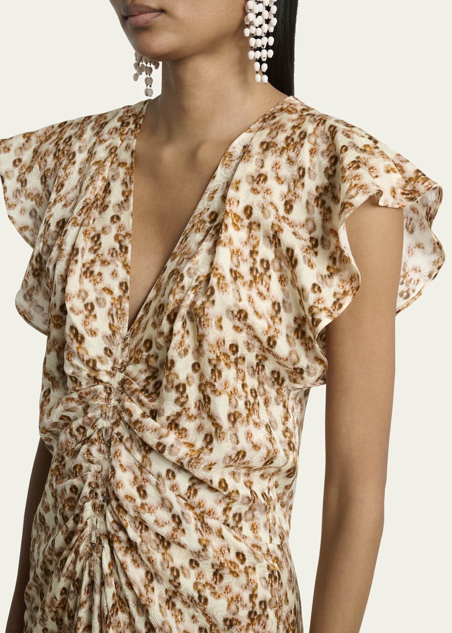 Isabel Marant Lyndsay Dot Jacquard Gathered Dress Image 5 of 5