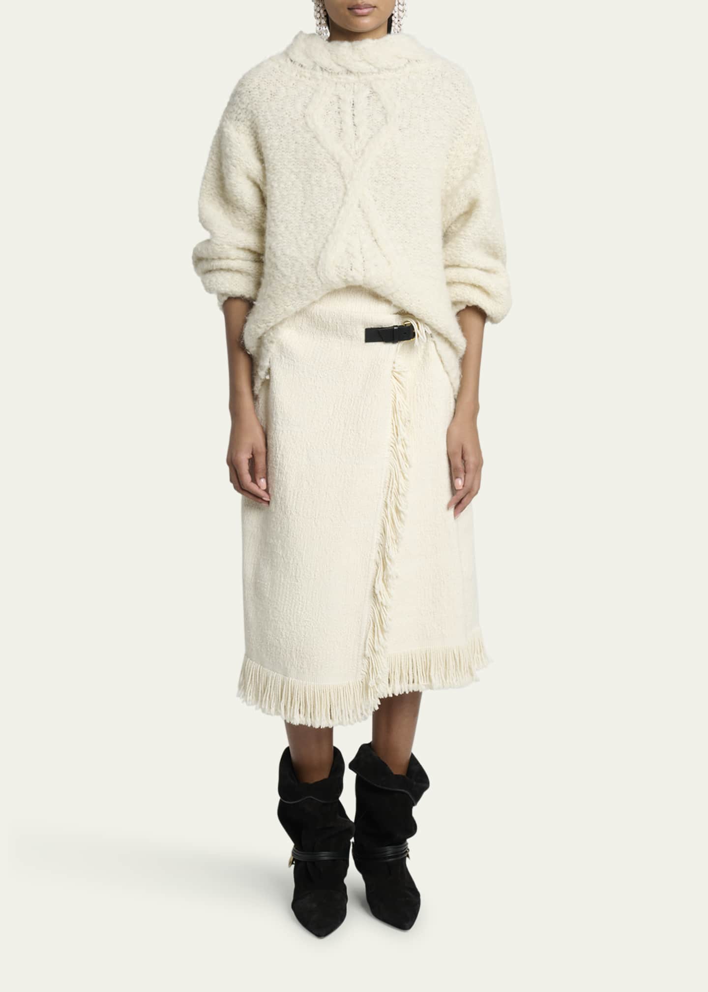 Isabel Marant Romane Irish Funnel-Neck Alpaca Sweater
