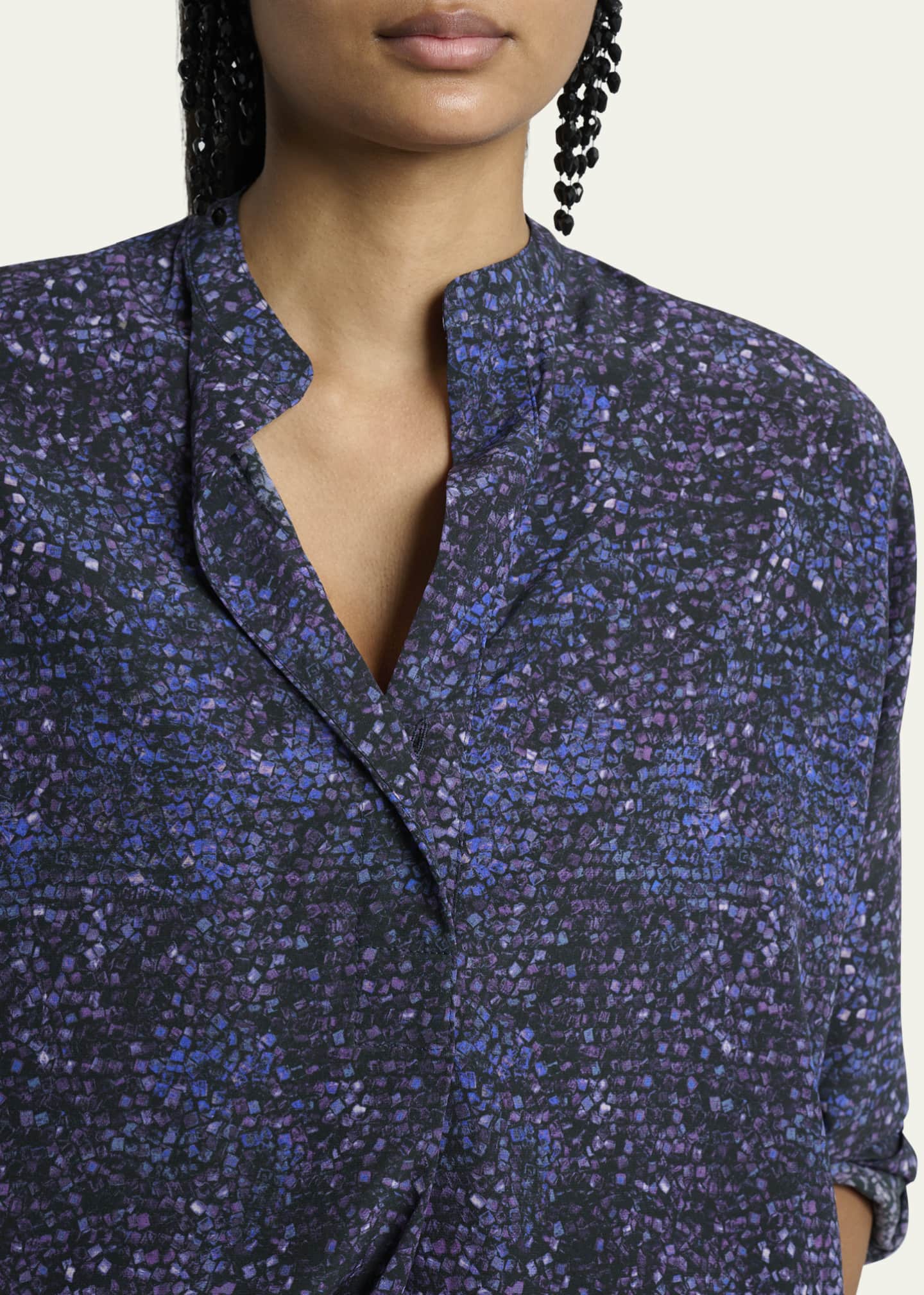 Isabel Marant Sima Mosaic Stretch Silk Top - Bergdorf Goodman