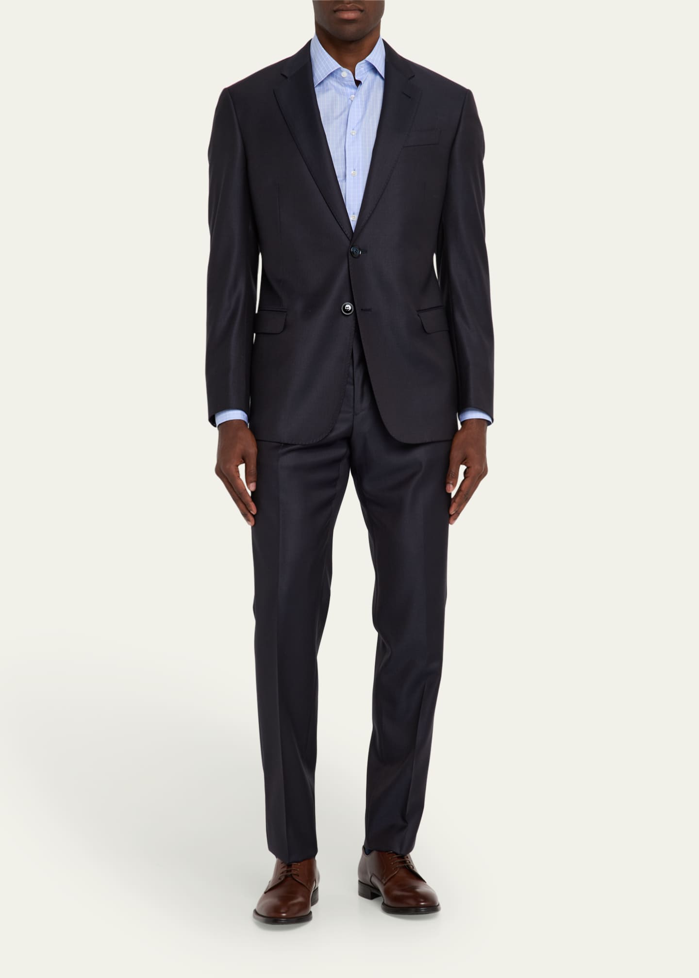 Giorgio Armani Men's Cotton Grid Check Dress Shirt Image 2 of 5