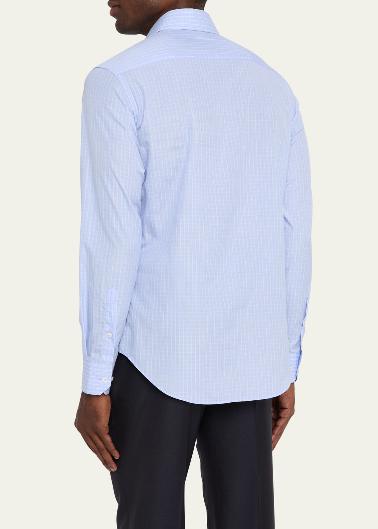 Giorgio Armani Men's Cotton Grid Check Dress Shirt Image 3 of 5