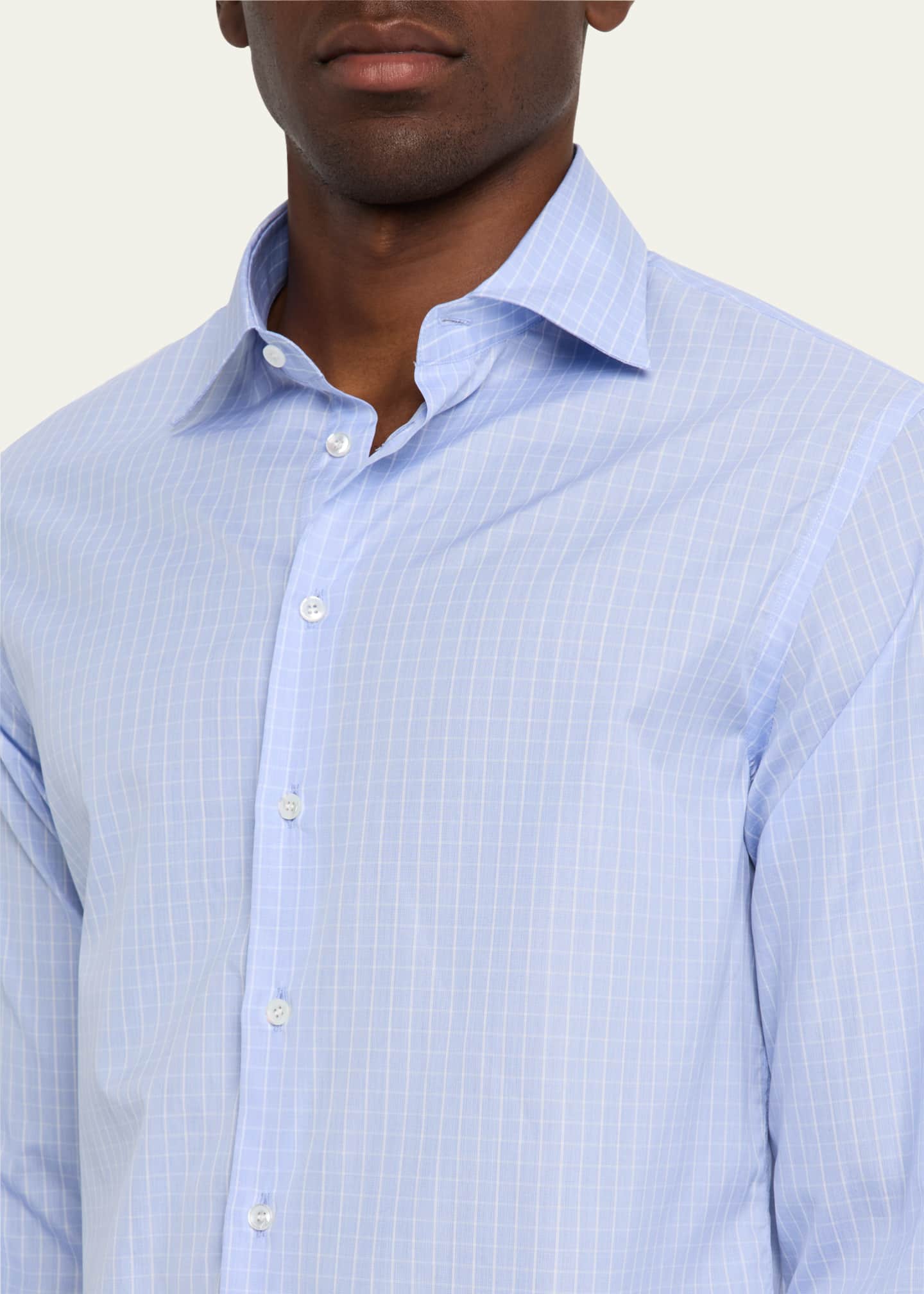 Giorgio Armani Men's Cotton Grid Check Dress Shirt Image 5 of 5