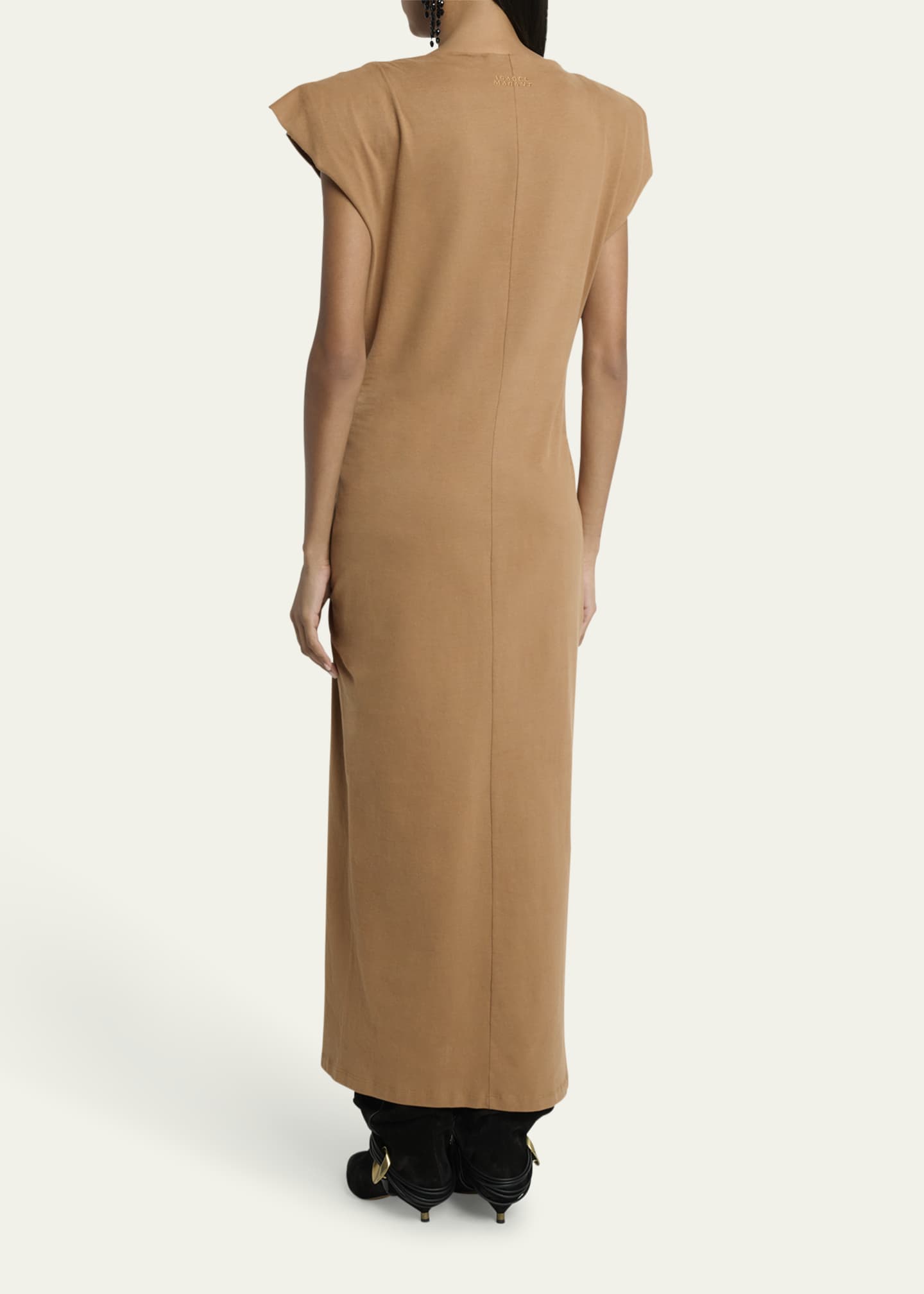 Isabel Marant Nadela Ruched Cotton Jersey Dress Image 3 of 5