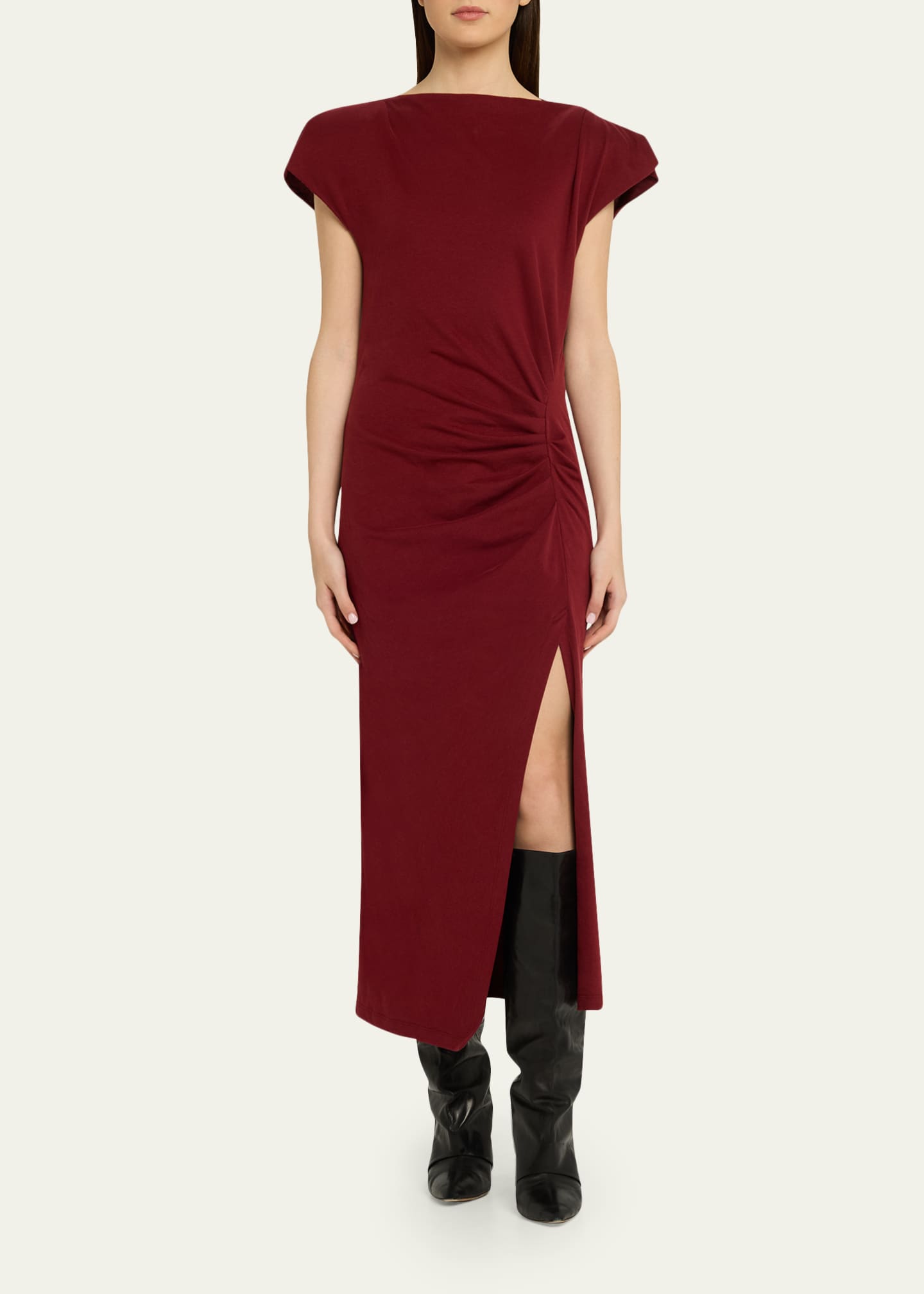 isabel marant ruched dress NEW ISABEL MARANT Ruched Jersey DRESS $1070 Size 38 MAGENTA NORDSTROM