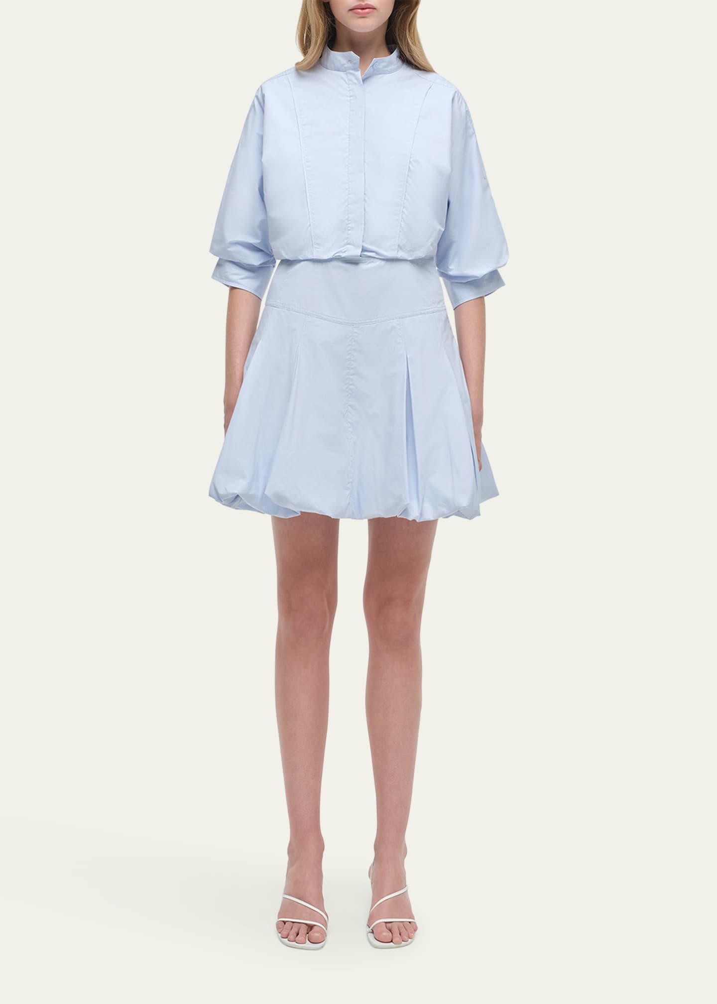 SIMKHAI Effie Mini Bubble Shirtdress Image 2 of 5
