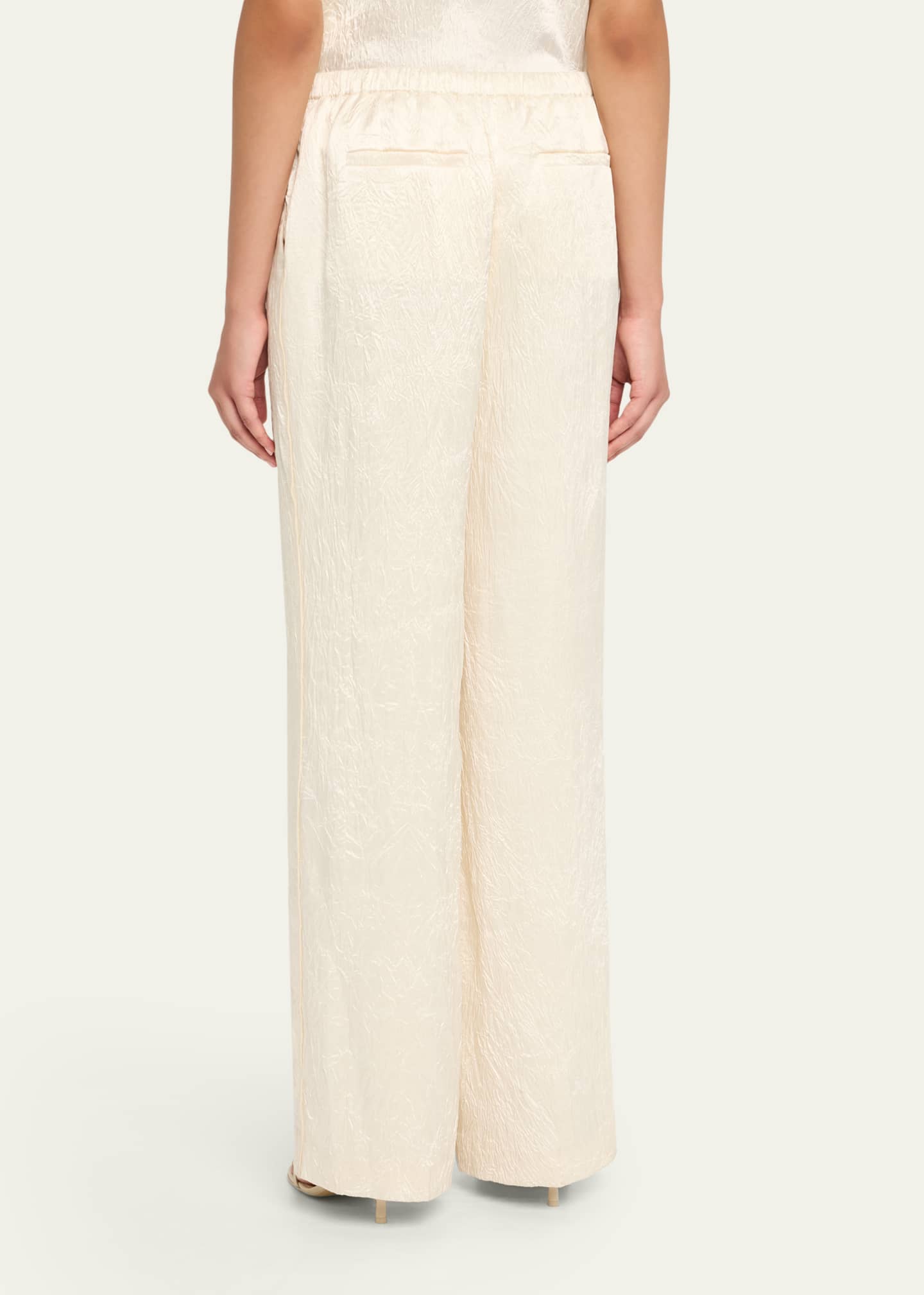 SIMKHAI Elliat Crinkled Satin Drawstring Pants Image 3 of 5