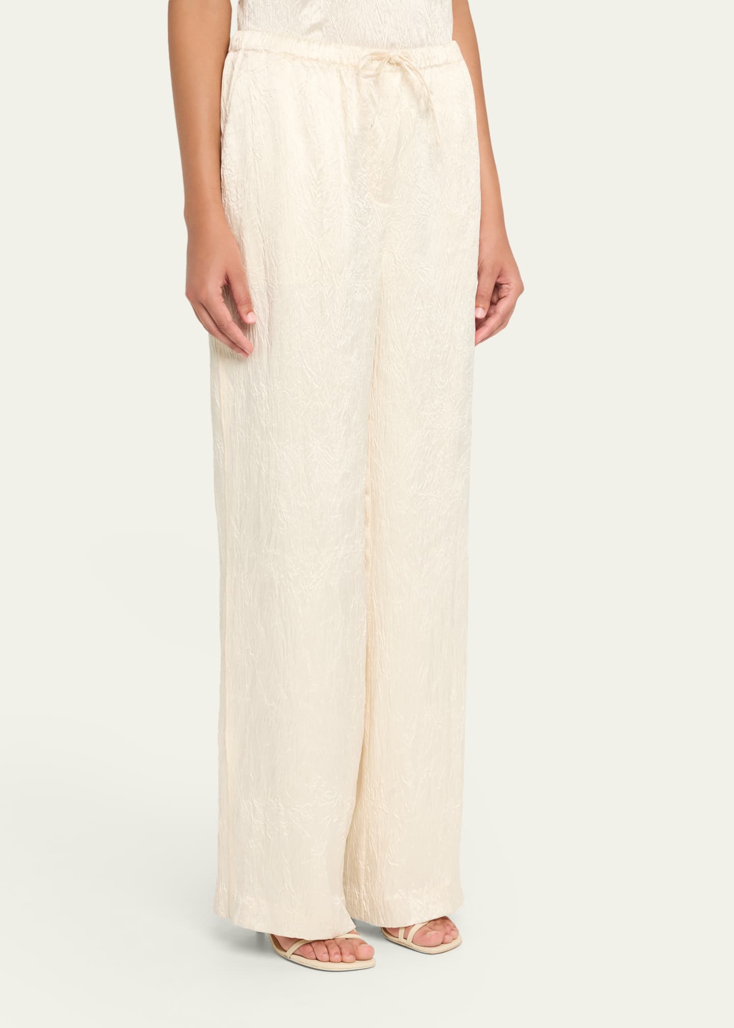 SIMKHAI Elliat Crinkled Satin Drawstring Pants Image 4 of 5