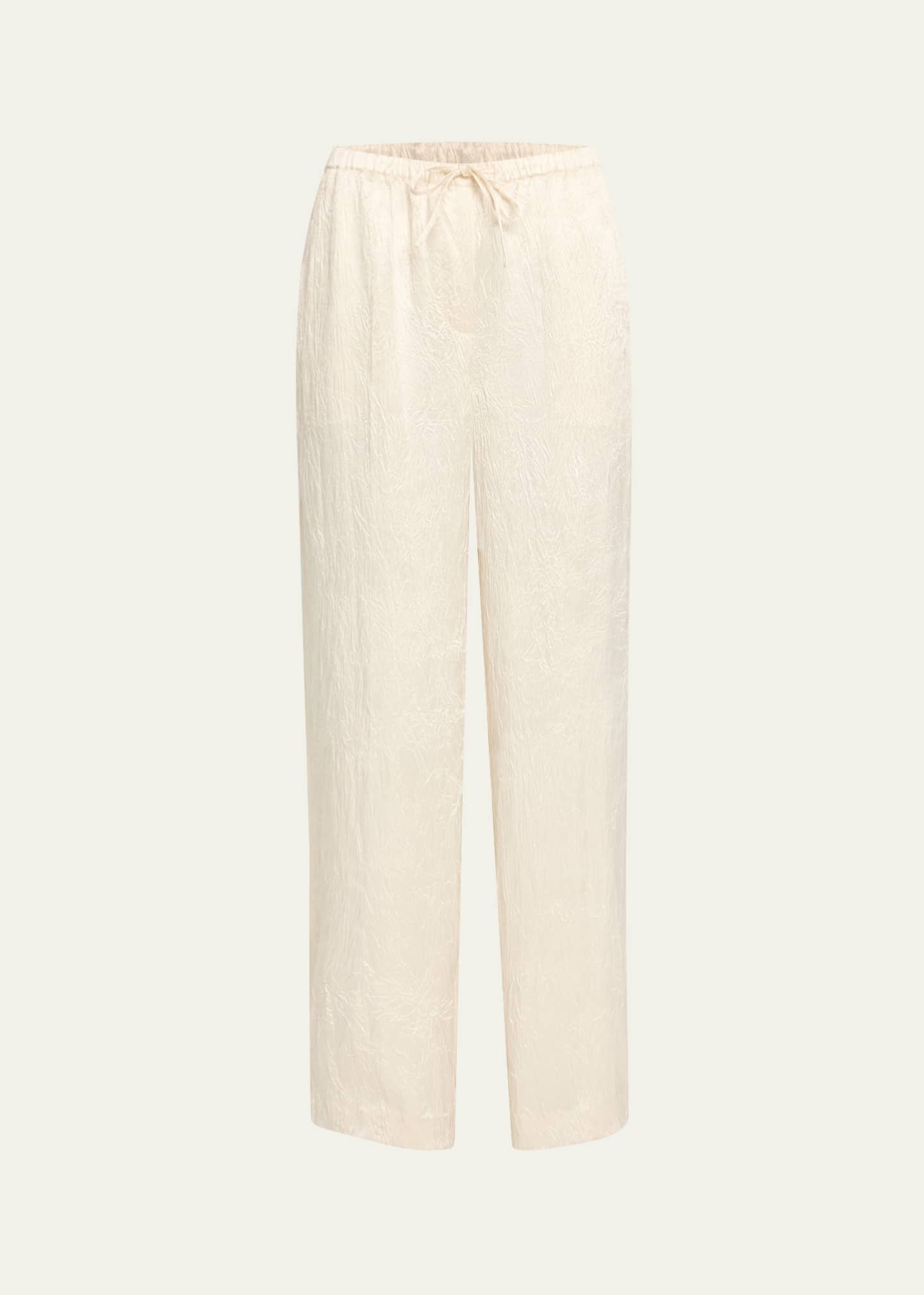 SIMKHAI Elliat Crinkled Satin Drawstring Pants Image 1 of 5
