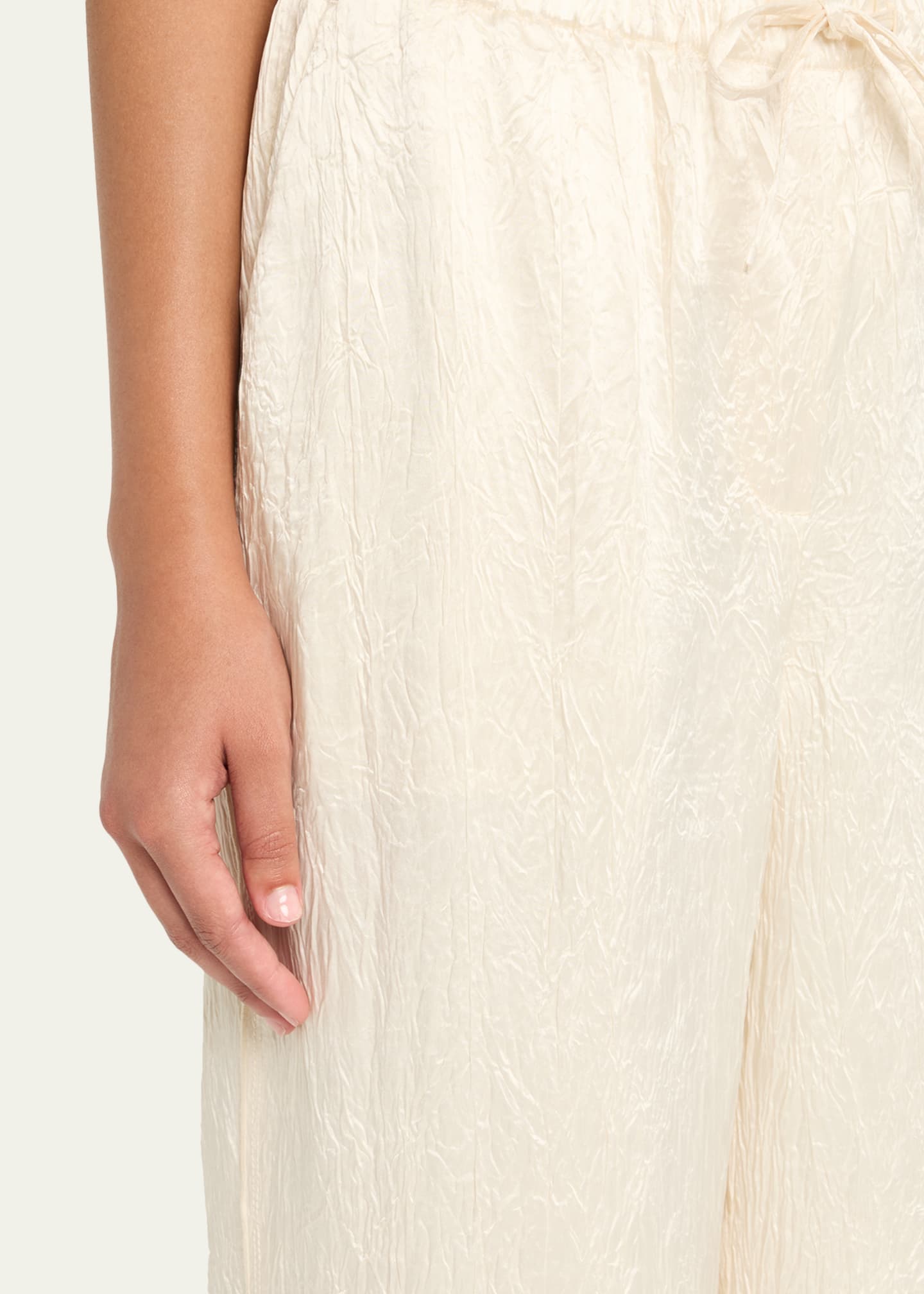 SIMKHAI Elliat Crinkled Satin Drawstring Pants Image 5 of 5