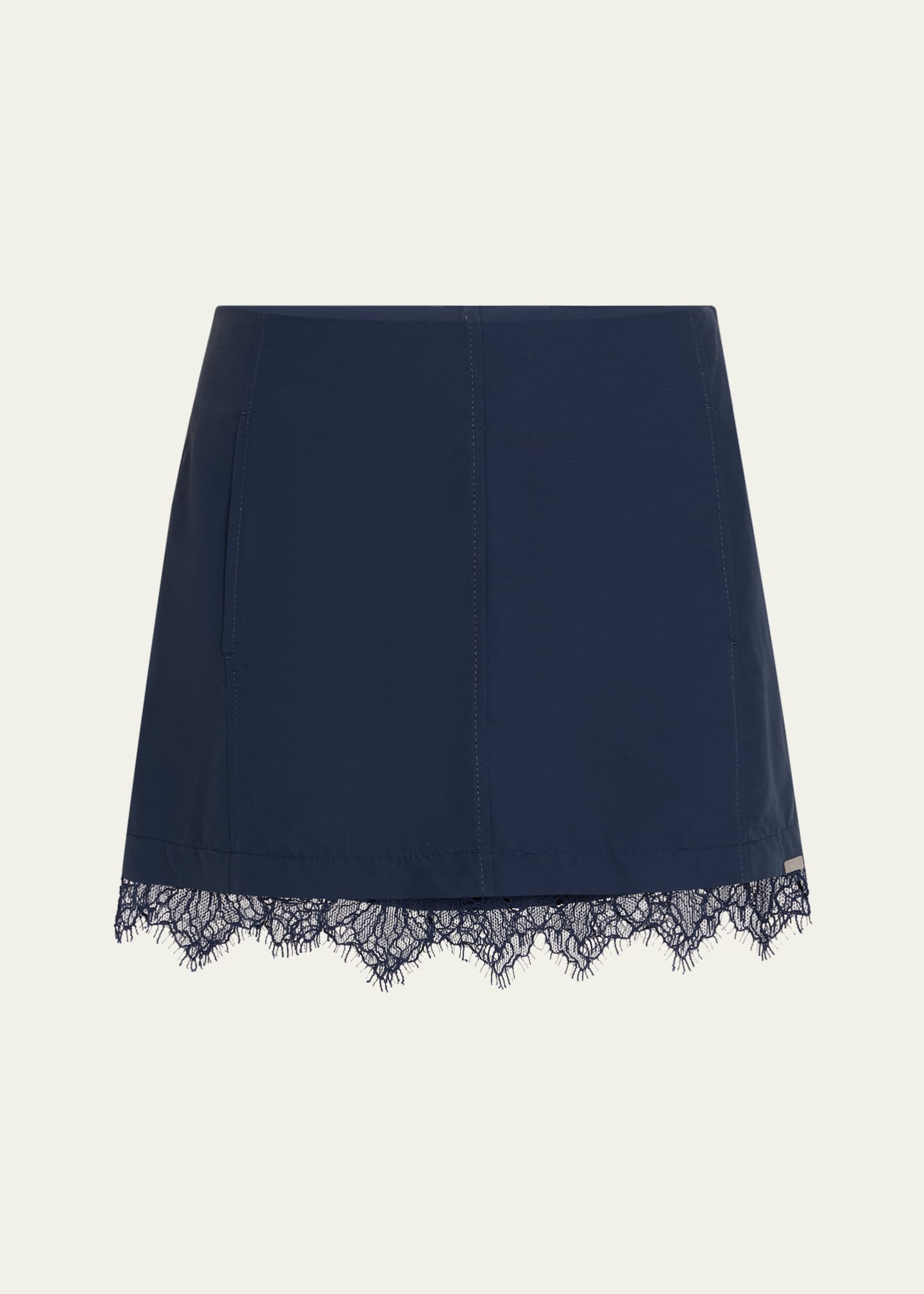 SIMKHAI Tobie Lace-Trim Mini Skirt Image 1 of 5
