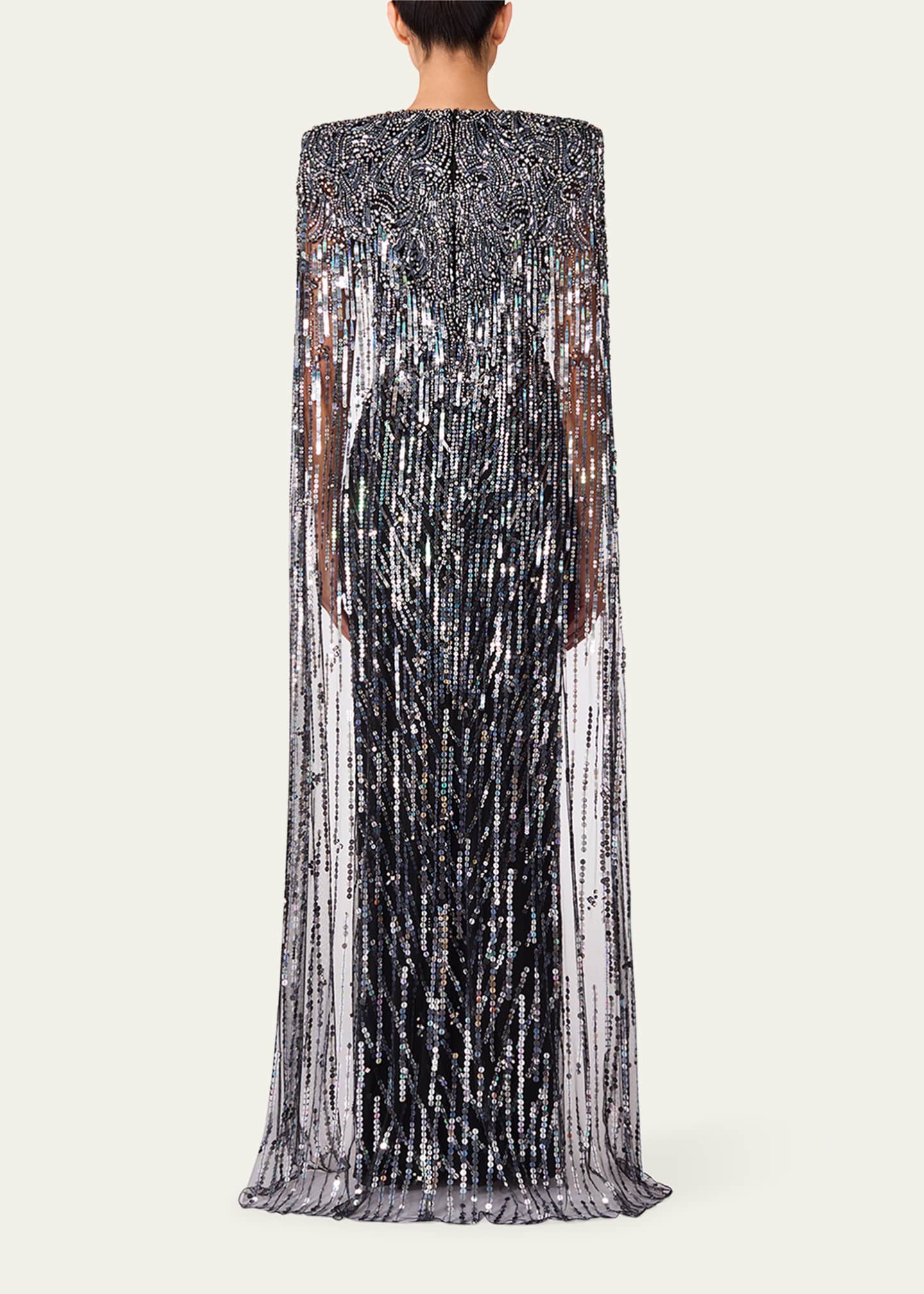 Jenny Packham Gold Rush Embellished Cape Gown Image 3 of 3
