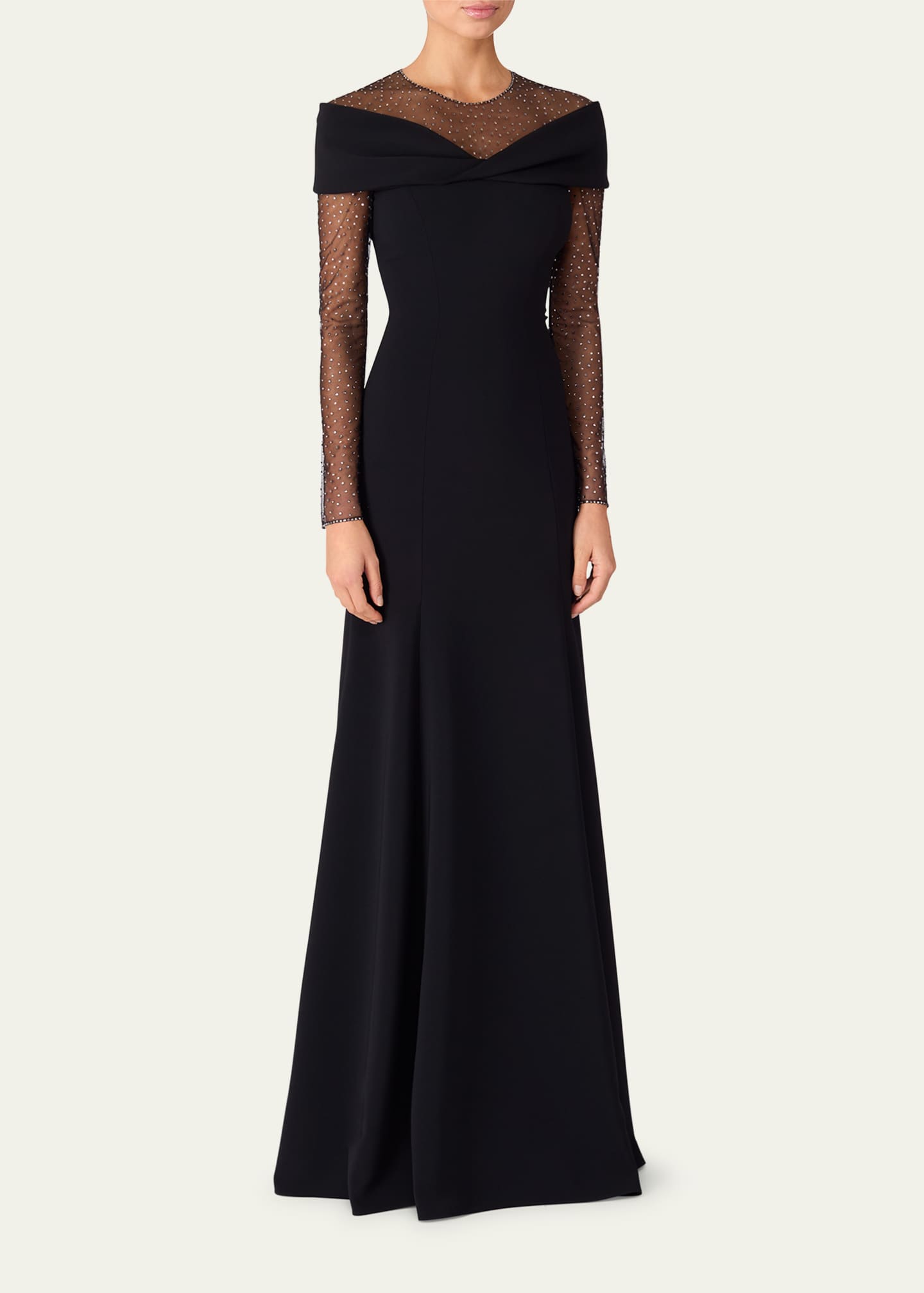 Jenny Packham Etienne Crystal Illusion Off-The-Shoulder Gown Image 2 of 3