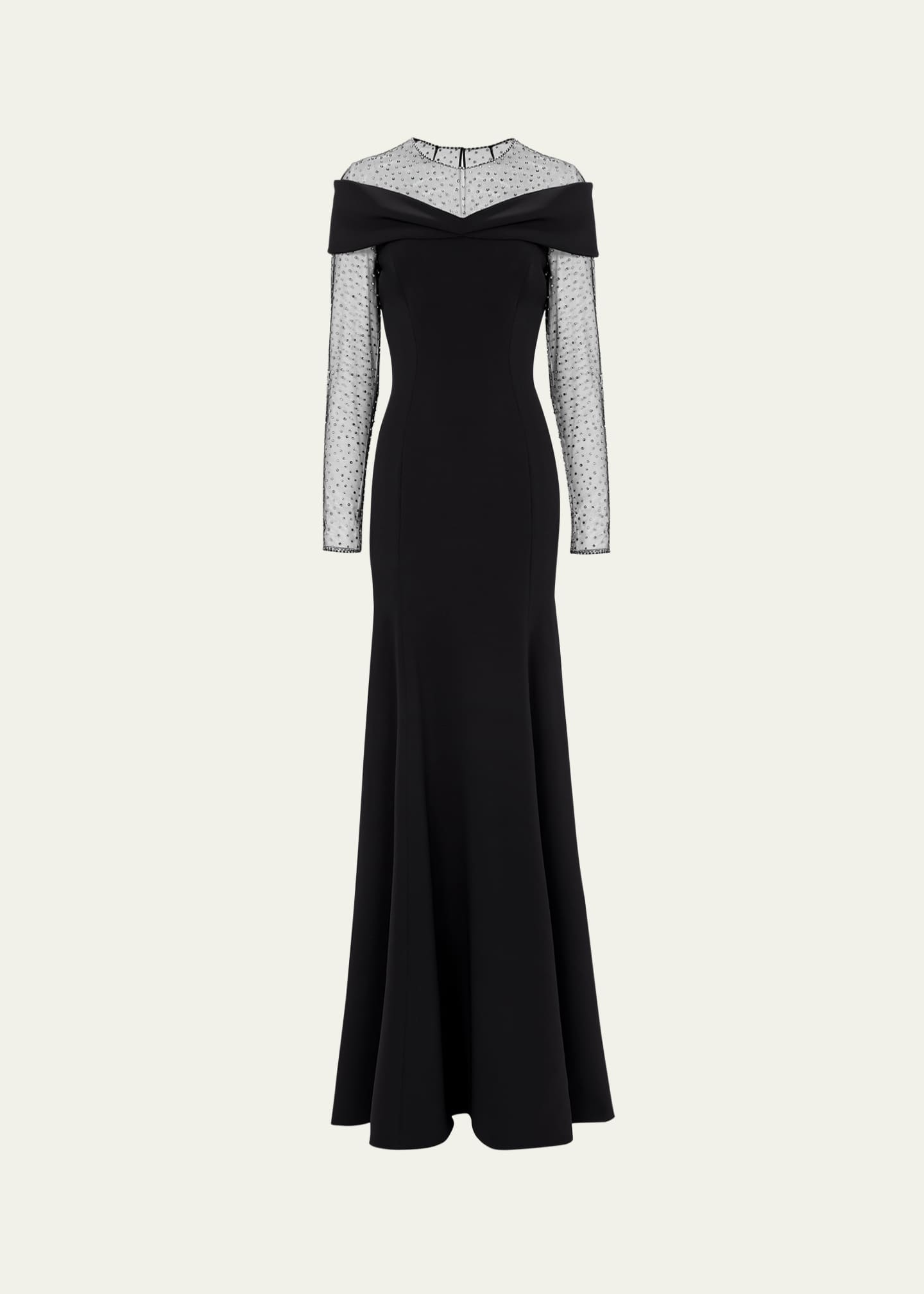 Jenny Packham Etienne Crystal Illusion Off-The-Shoulder Gown Image 1 of 3