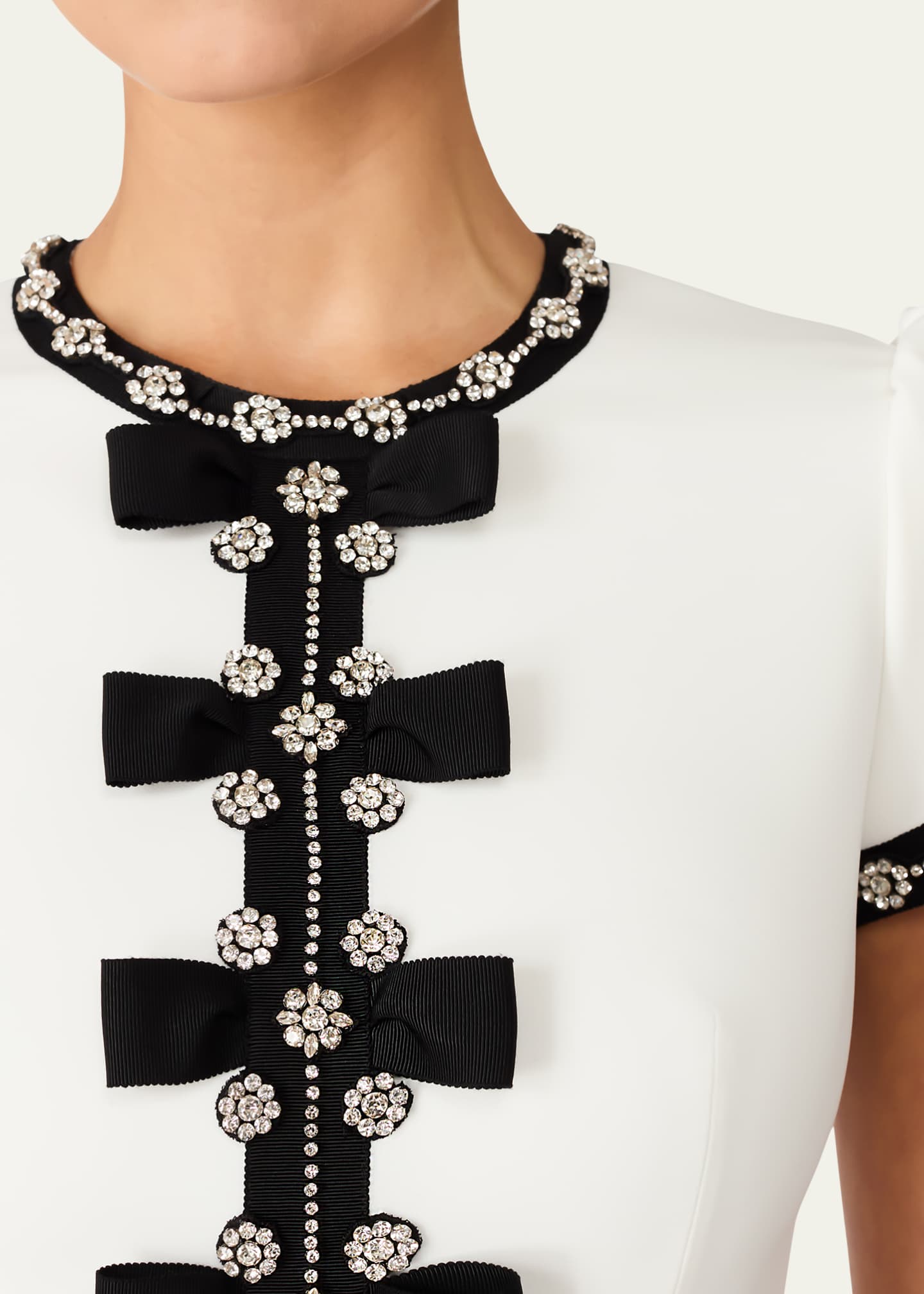 Jenny Packham Bisou Crystal Bow Peplum Midi Dress Image 4 of 4