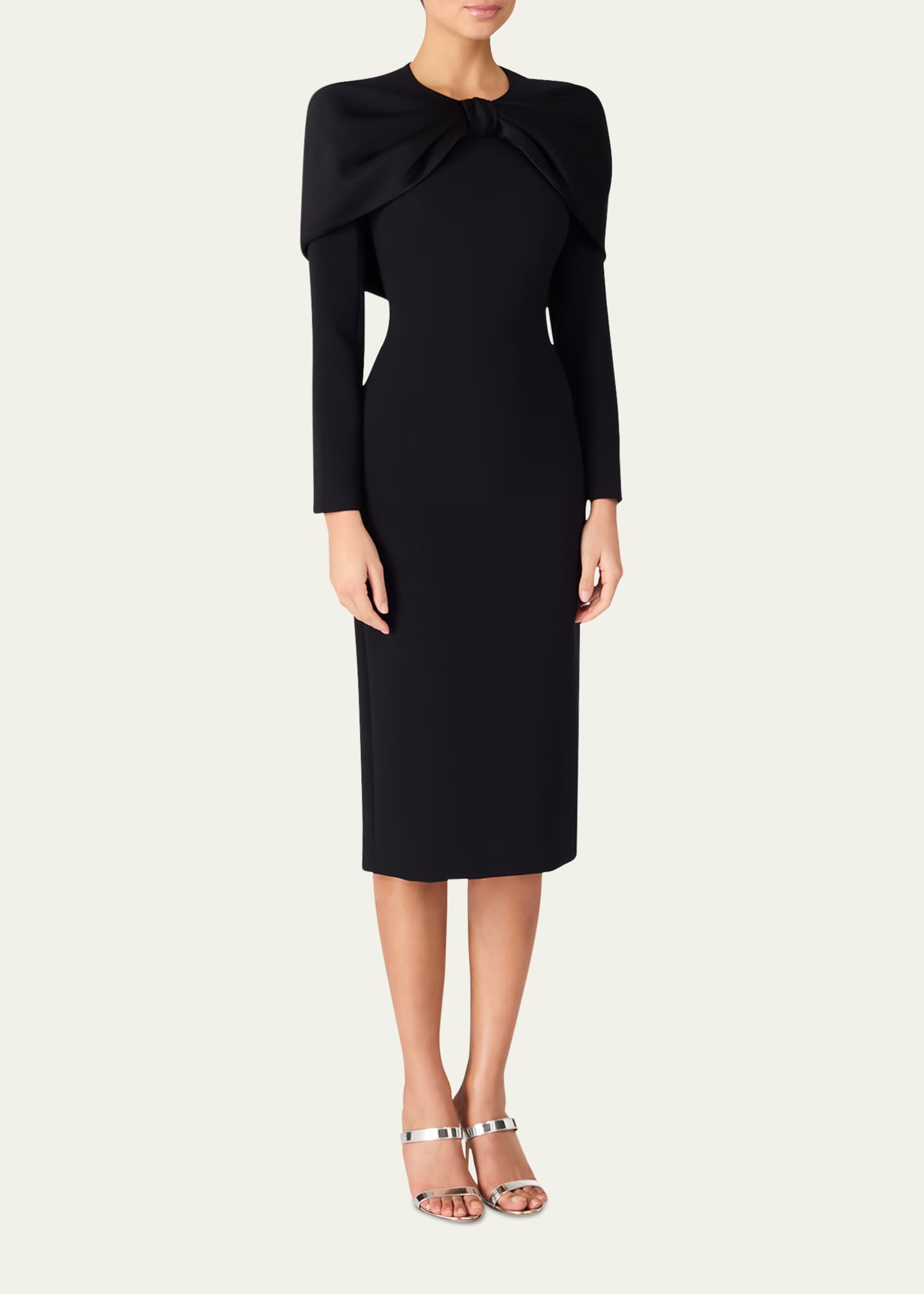Jenny Packham Penny Gathered Cape Dress Image 2 of 3