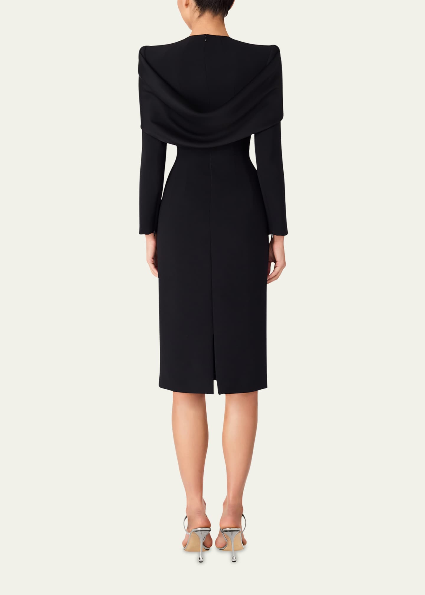 Jenny Packham Penny Gathered Cape Dress Image 3 of 3