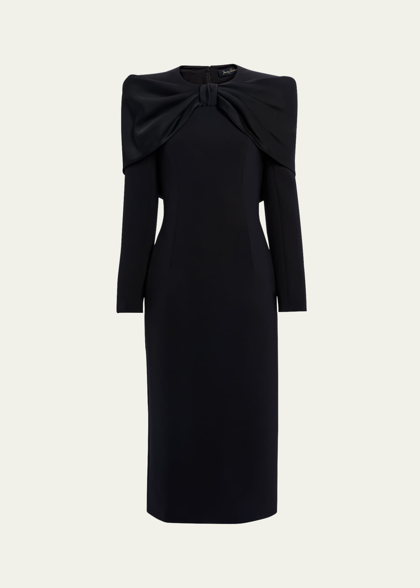 Jenny Packham Penny Gathered Cape Dress Image 1 of 3