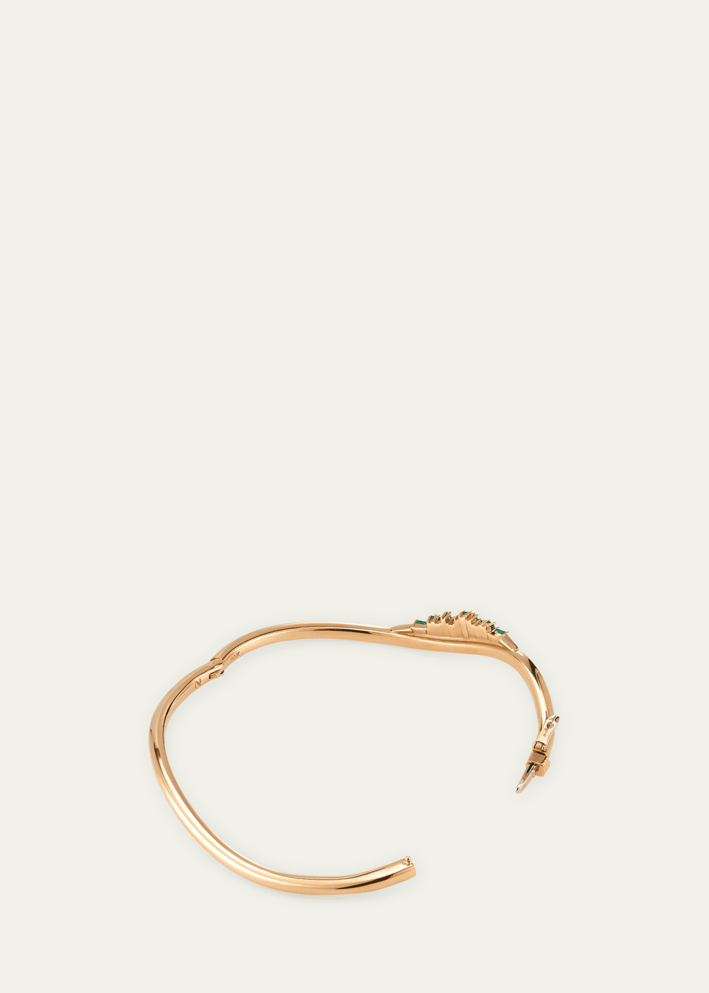 Nak Armstrong 20K Rose Gold Twisted Cuff Bracelet with Emeralds Image 4 of 4