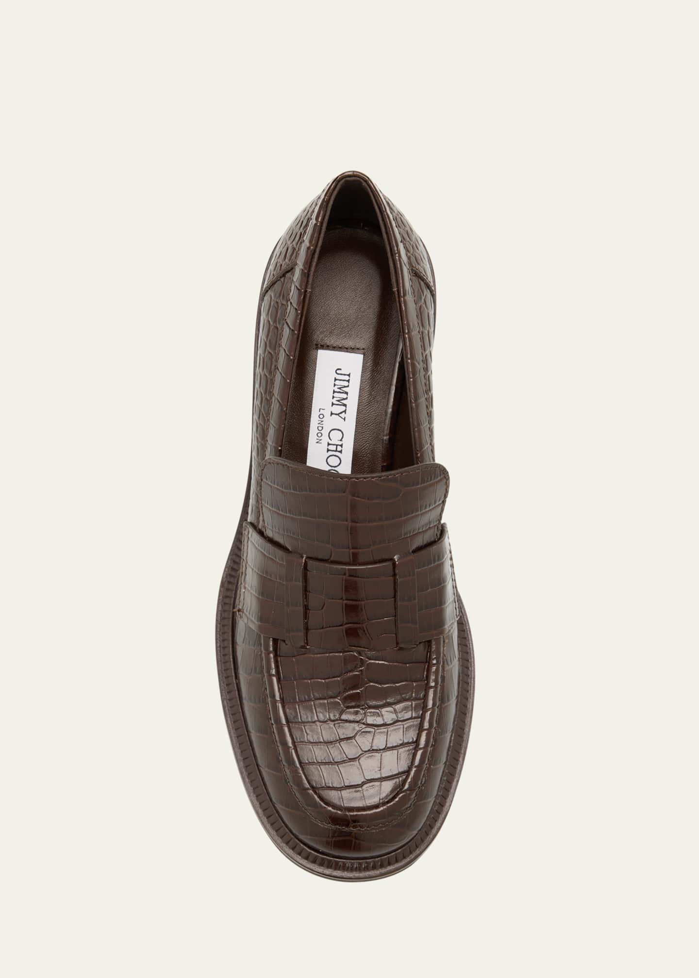 Jimmy Choo Tylor 60 Croc-Embossed Leather Loafers Image 4 of 4