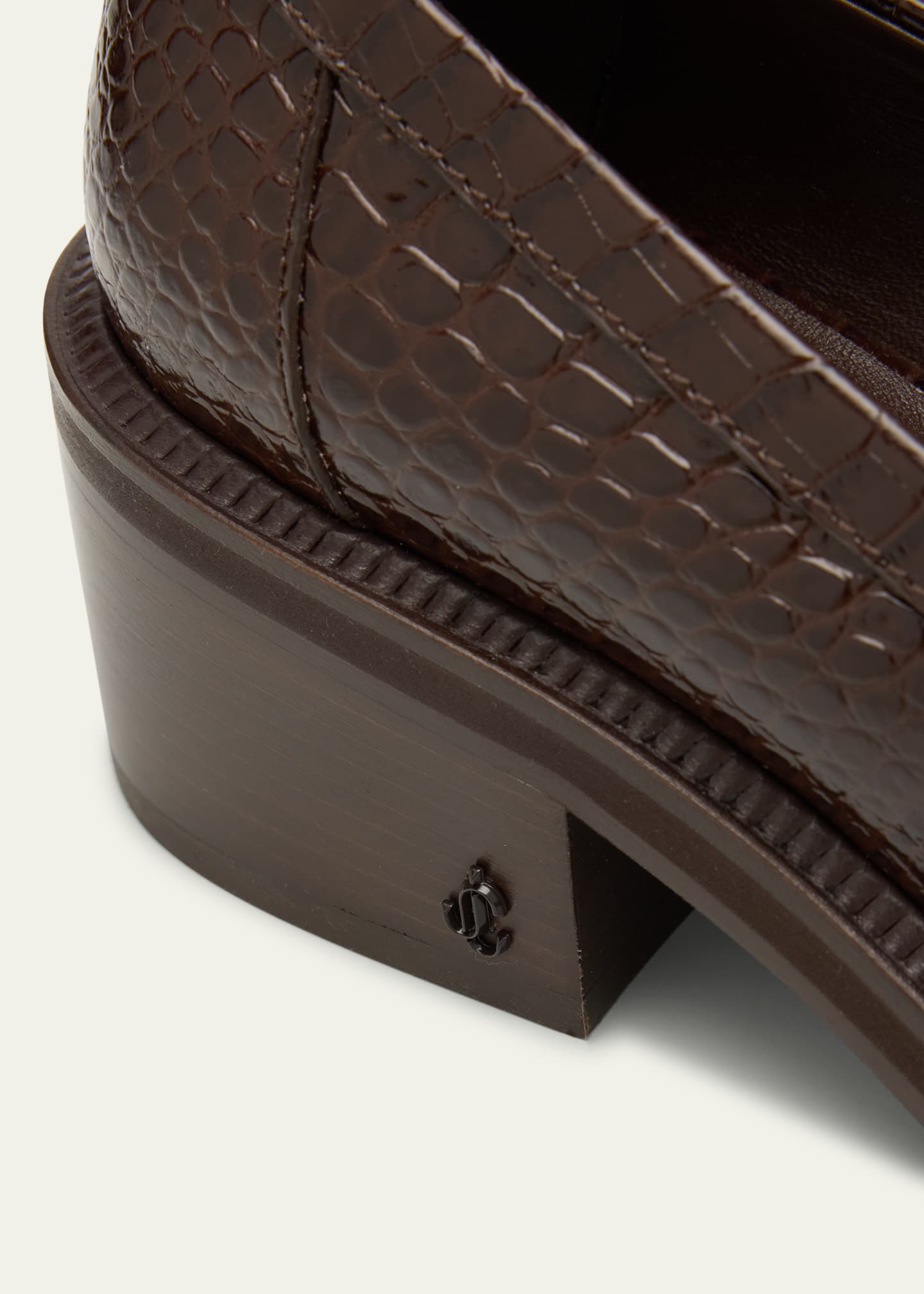 Jimmy Choo Tylor 60 Croc-Embossed Leather Loafers Image 3 of 4