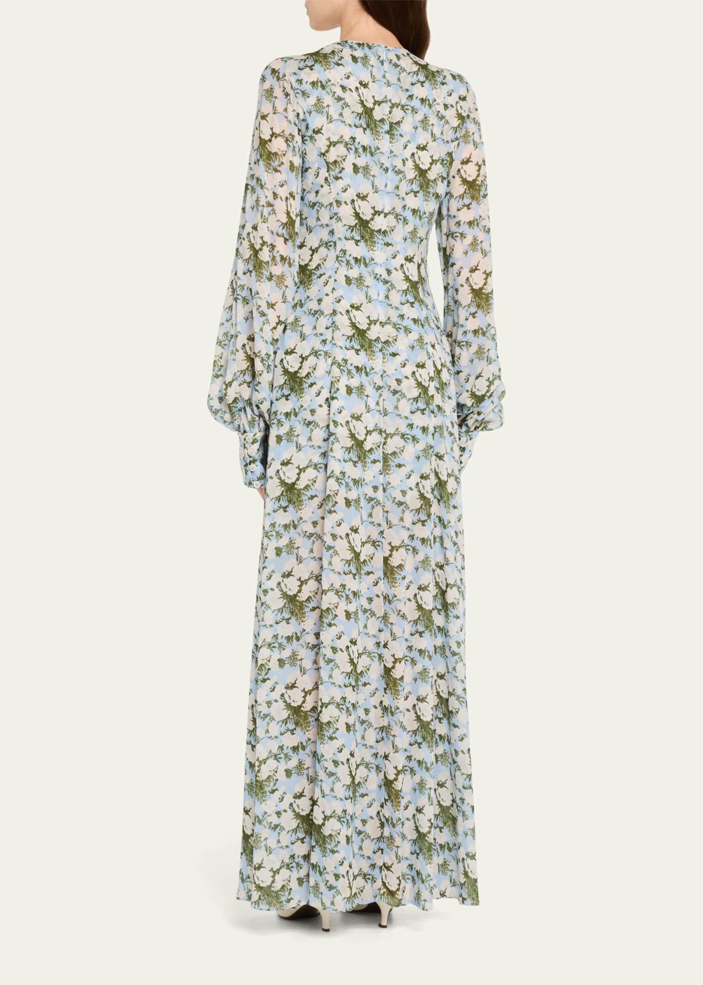 Prabal Gurung Long-Sleeve Floral Maxi Dress Image 3 of 5