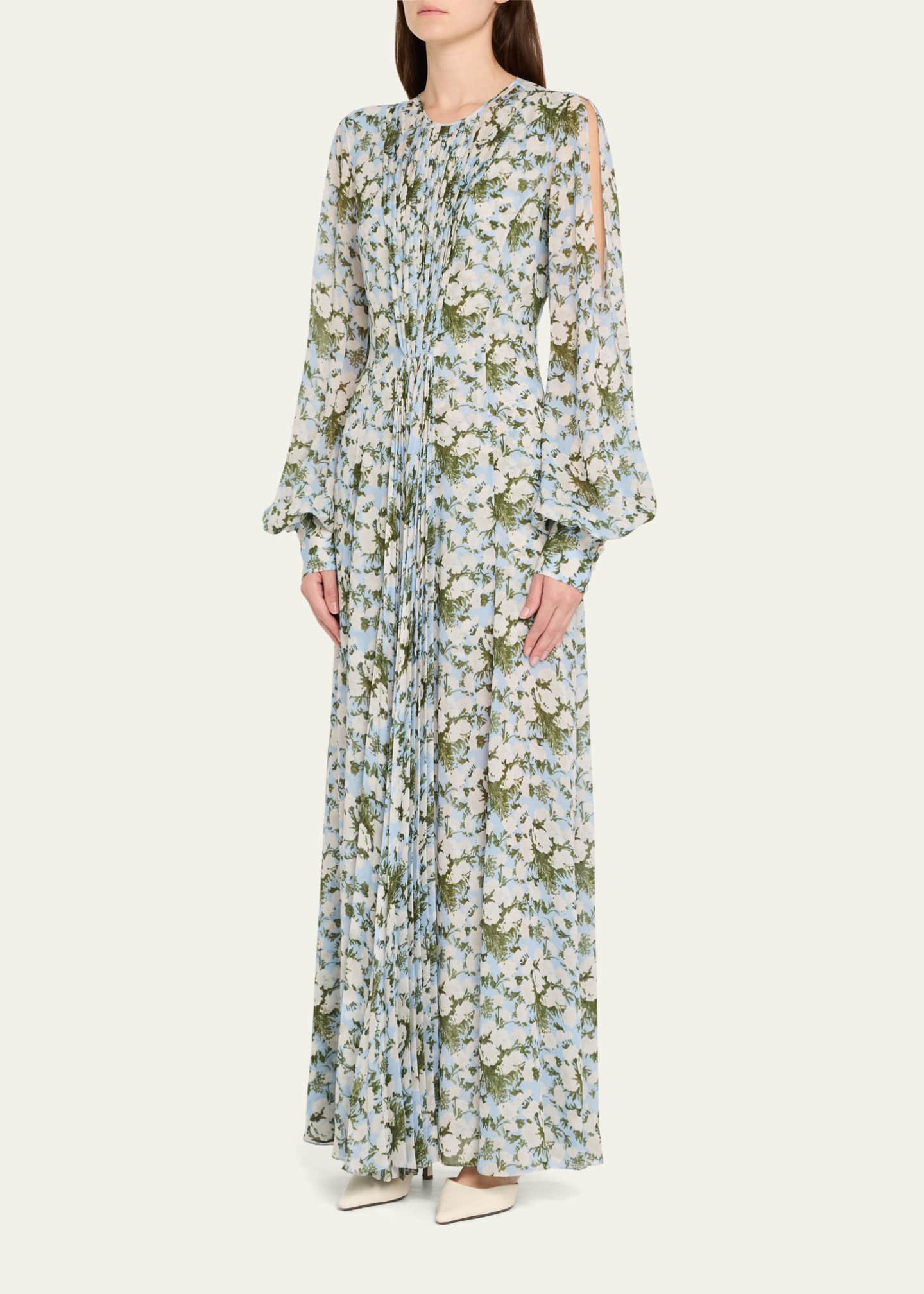 Prabal Gurung Long-Sleeve Floral Maxi Dress Image 4 of 5