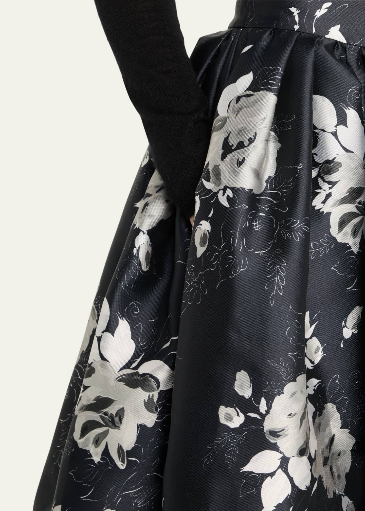 Prabal Gurung Floral Pleated Full Midi Skirt Image 5 of 5