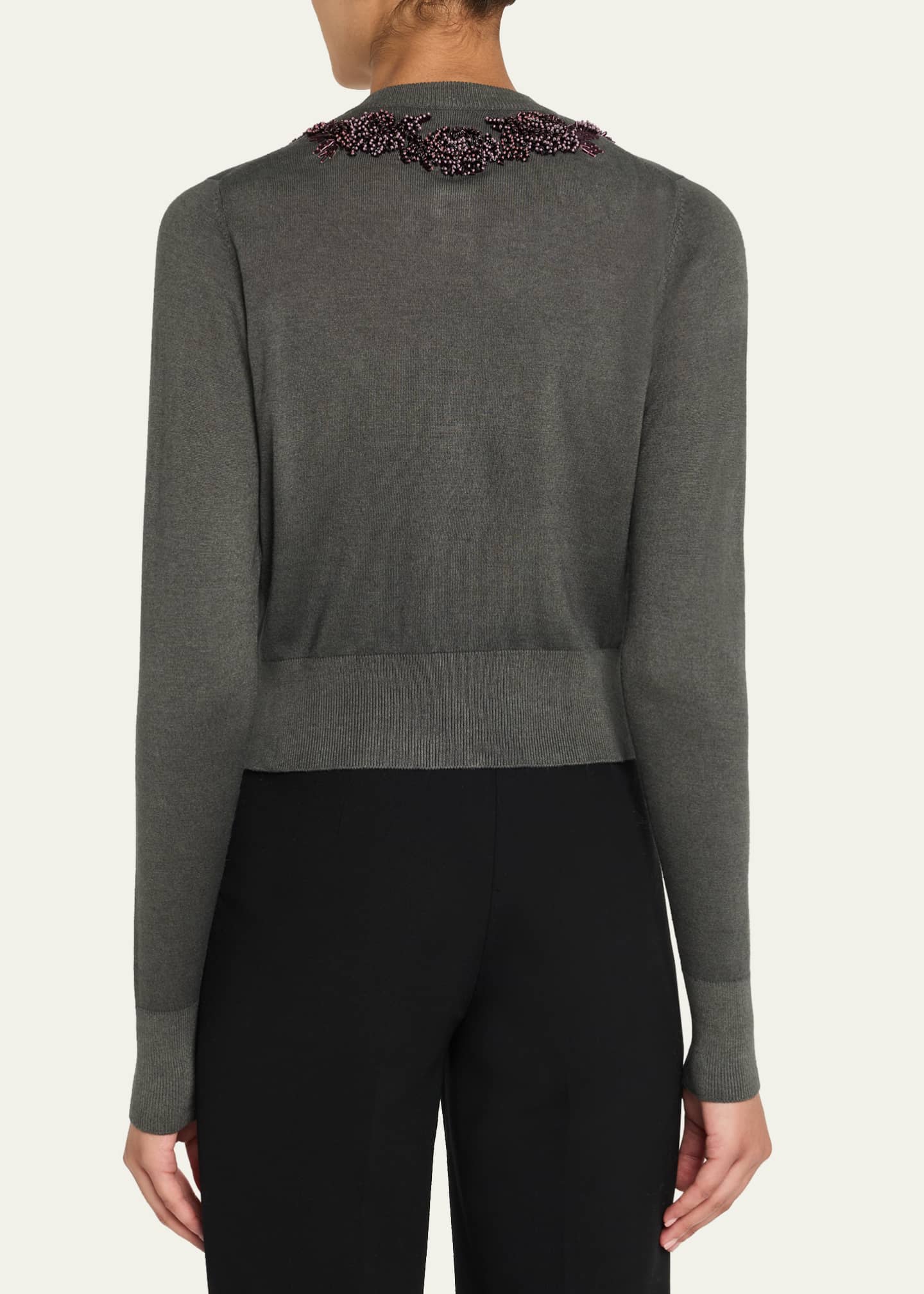 Prabal Gurung Embroidered Button-Front Cardigan Image 3 of 5