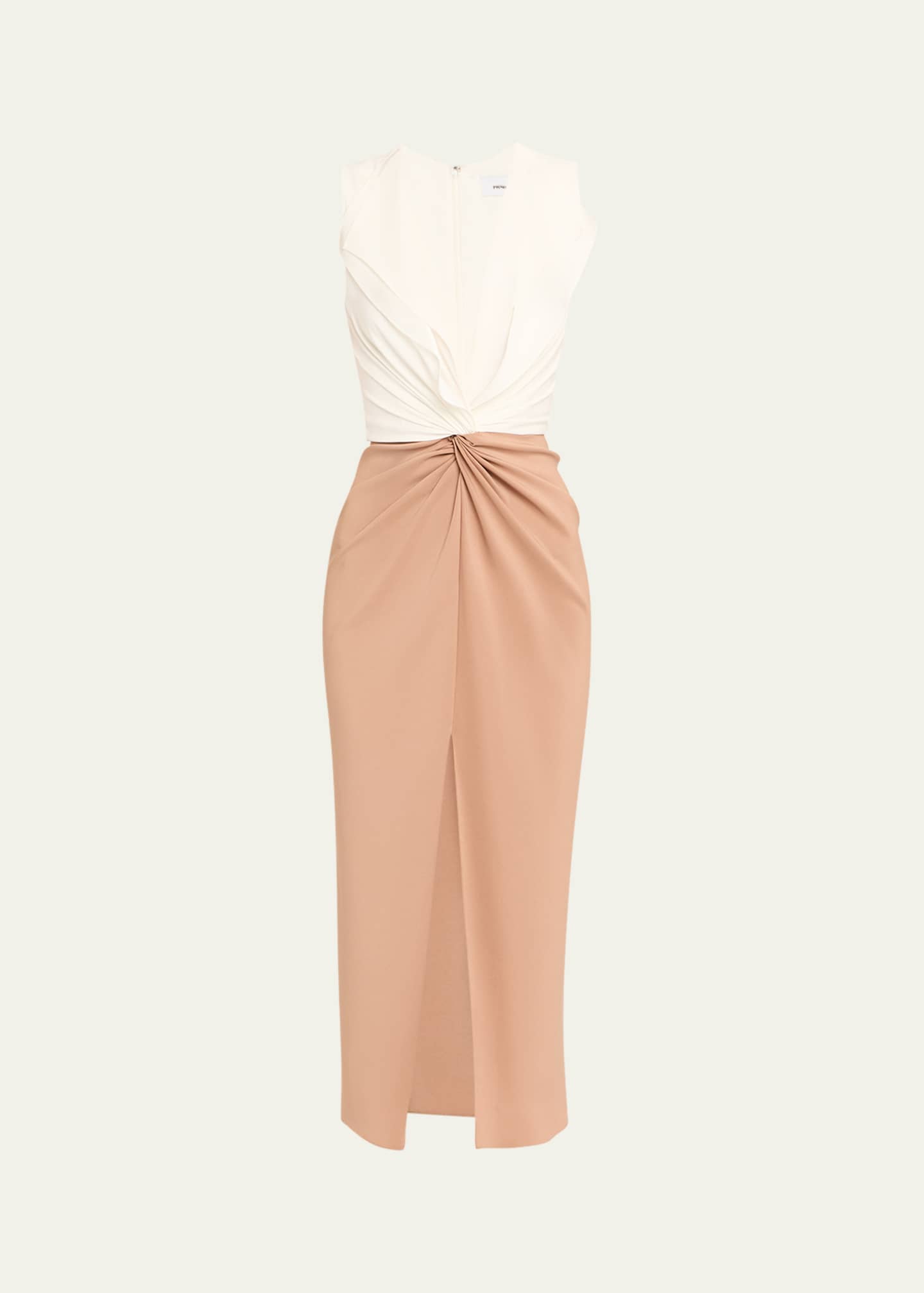 Prabal Gurung Lili Bi-Color Twist Midi Dress Image 1 of 5