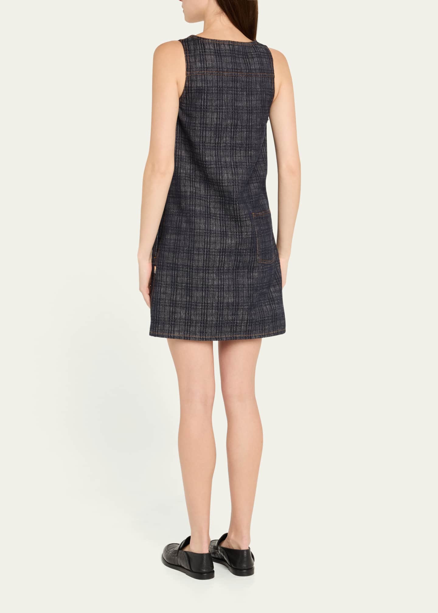 Burberry Check Denim Sleeveless Mini Dress Image 3 of 5