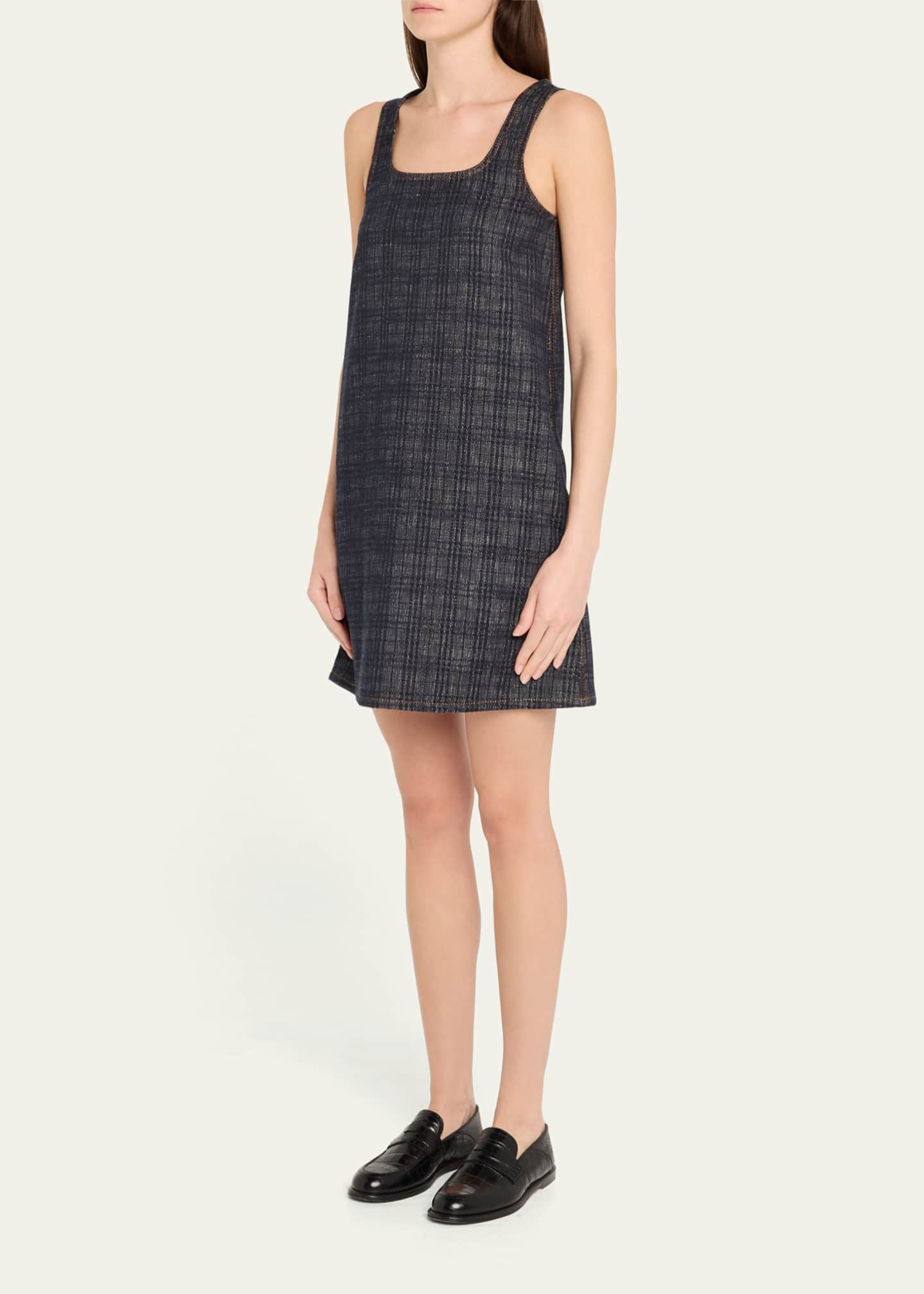 Burberry Check Denim Sleeveless Mini Dress Image 4 of 5