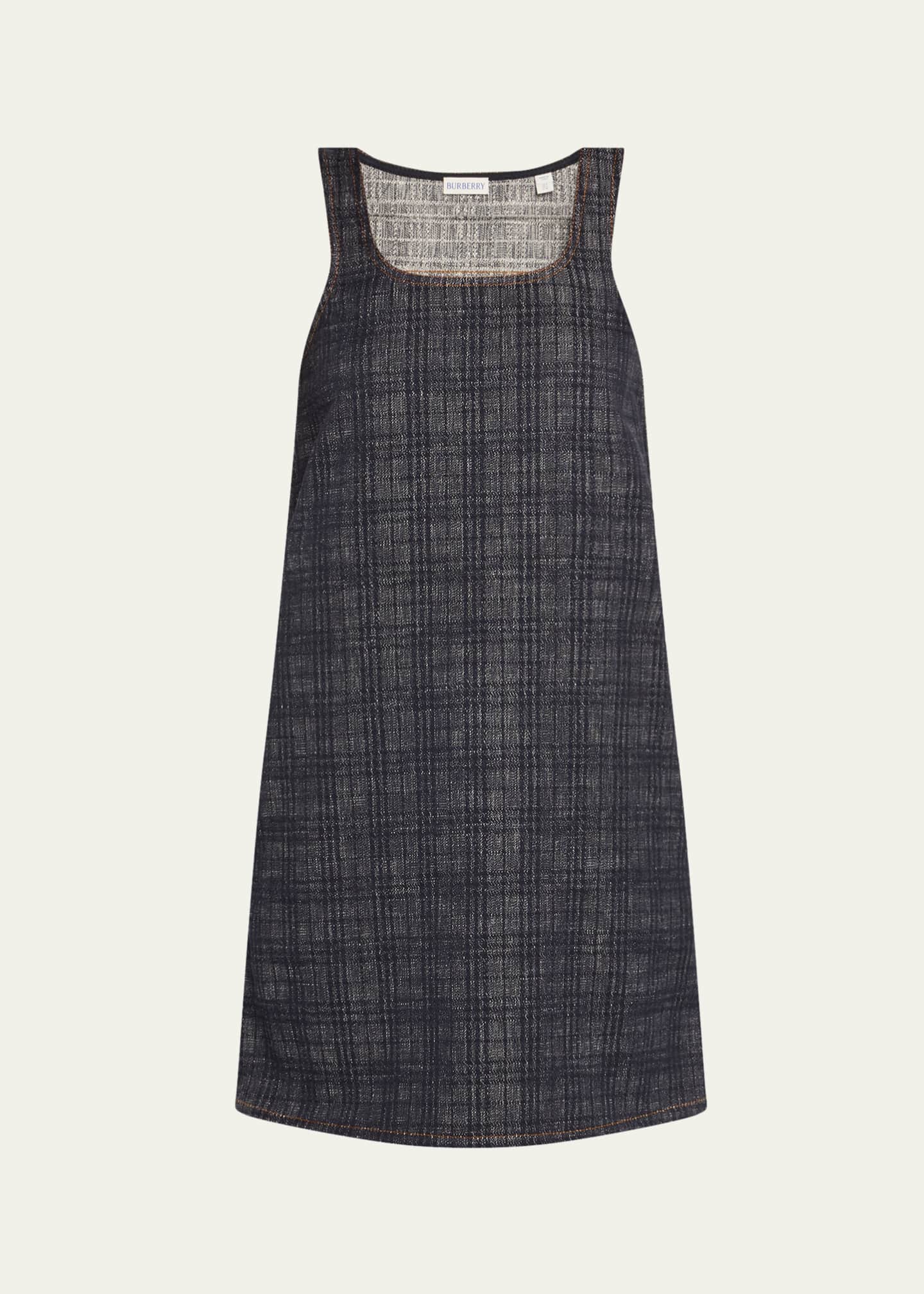 Burberry Check Denim Sleeveless Mini Dress Image 1 of 5
