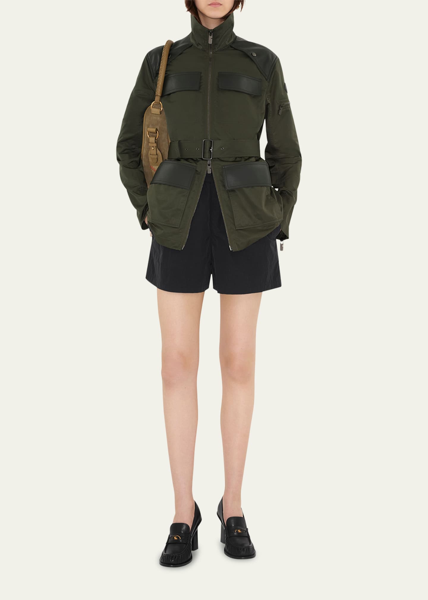 Burberry Military Jacket with Leather Details Image 2 of 4
