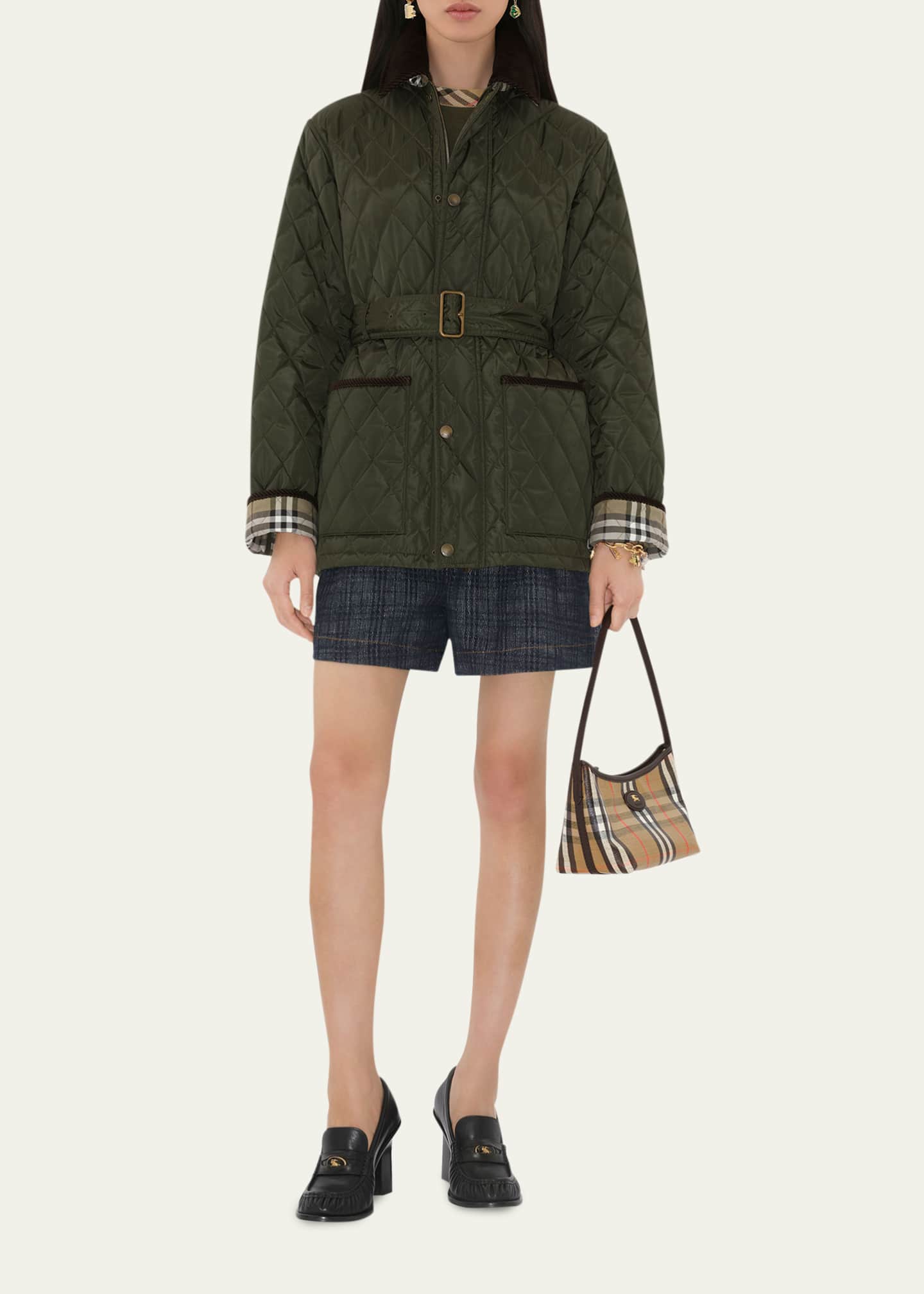 Burberry Chiltern Quilted Barn Jacket With Belt Image 2 of 4