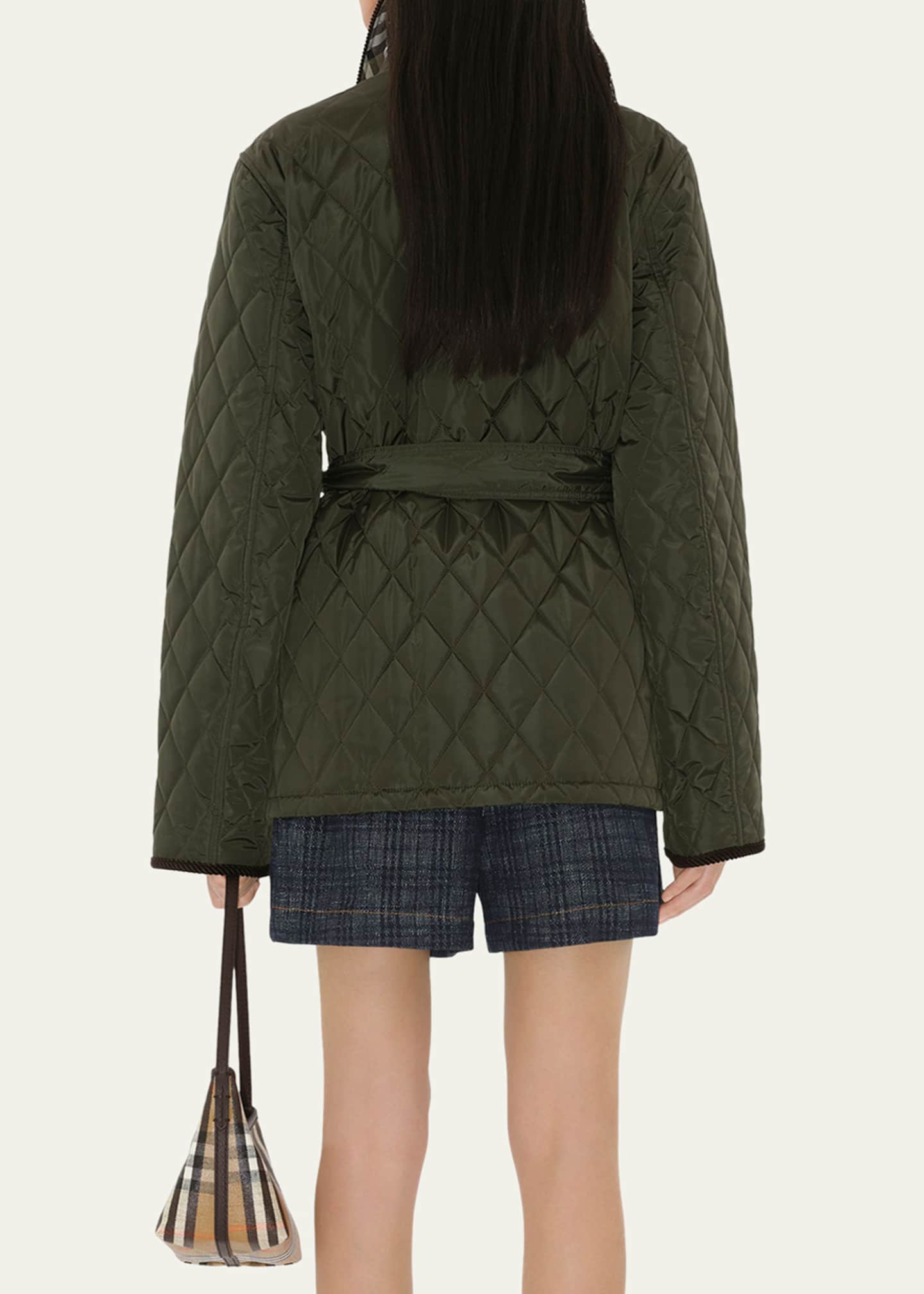 Burberry Chiltern Quilted Barn Jacket With Belt Image 3 of 4