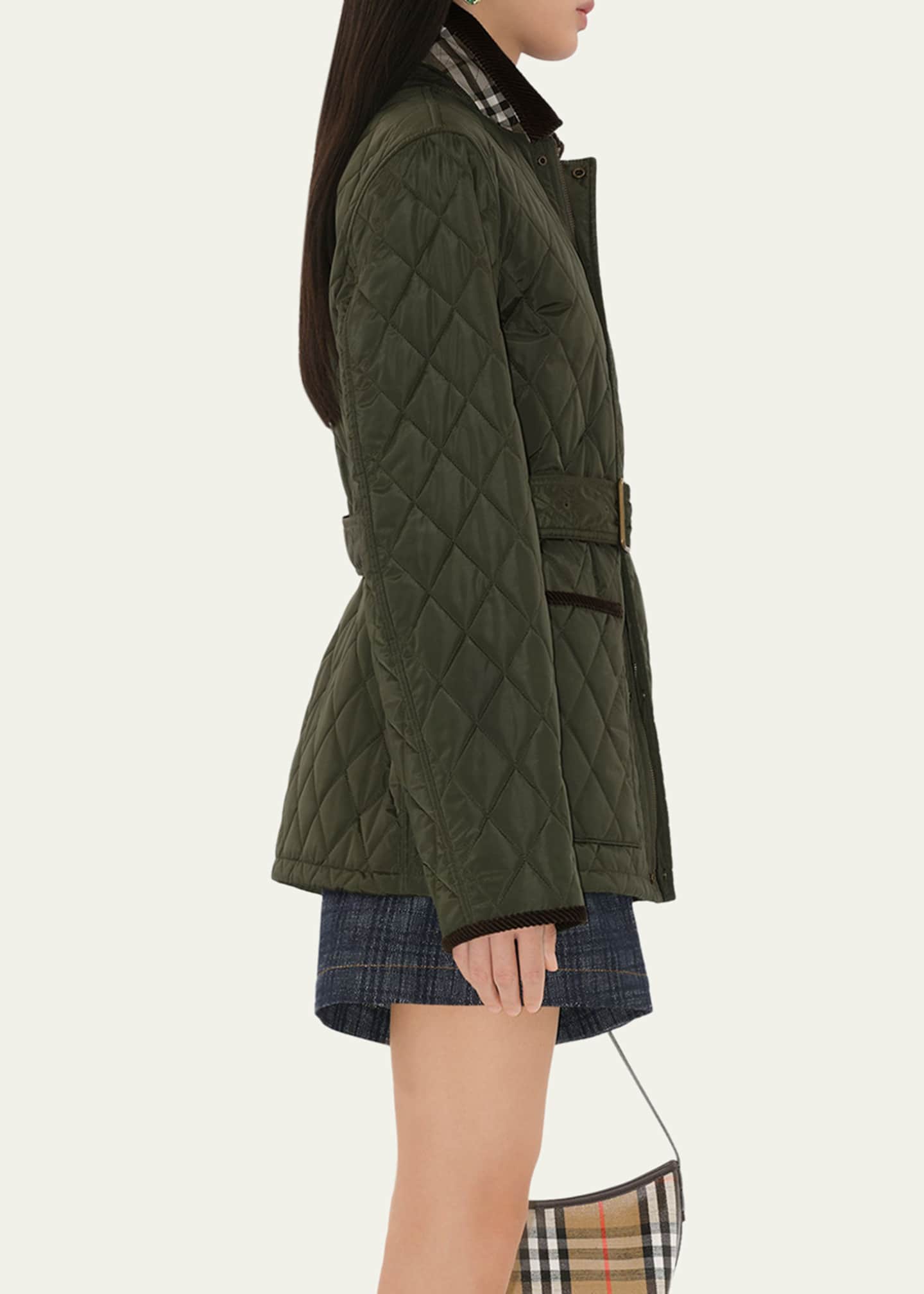Burberry Chiltern Quilted Barn Jacket With Belt Image 4 of 4
