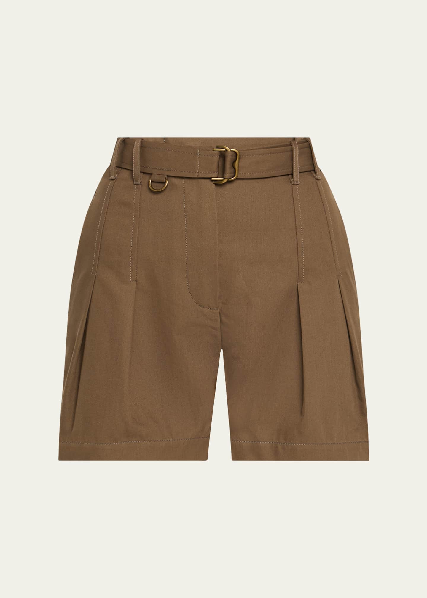 Burberry Double-Pleated Military Shorts With Belt Image 1 of 5