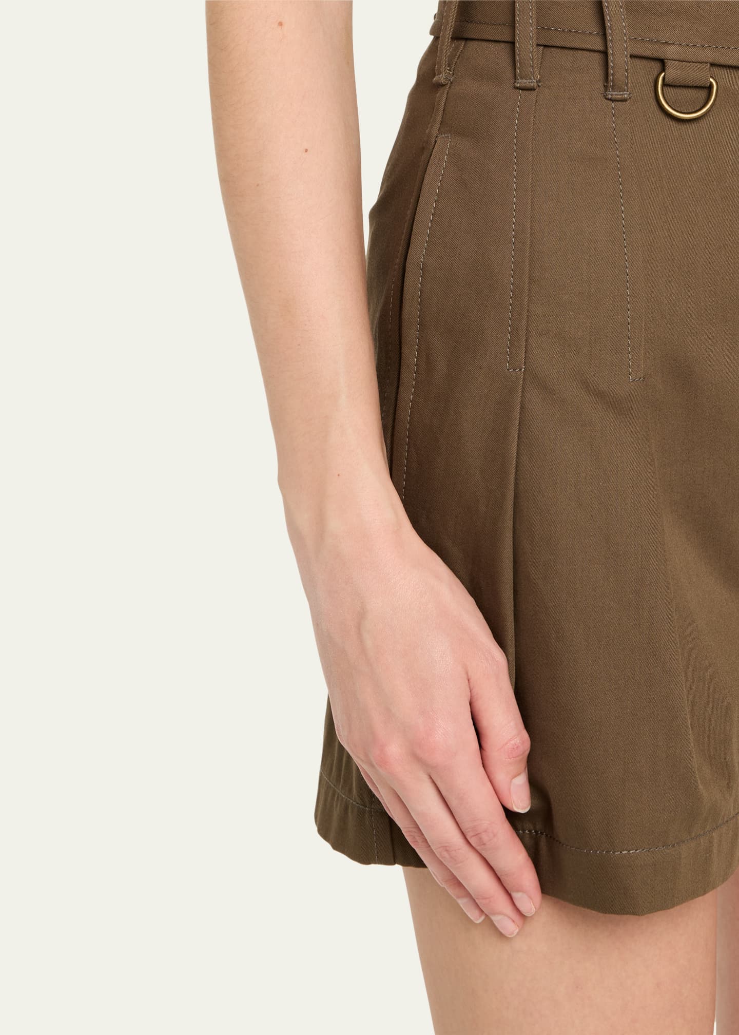 Burberry Double-Pleated Military Shorts With Belt Image 5 of 5