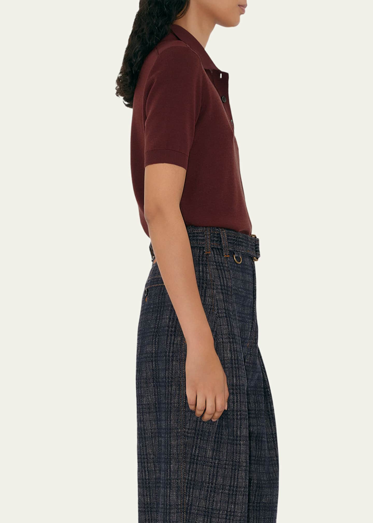 Burberry Short-Sleeve Knit Polo Shirt Image 4 of 4