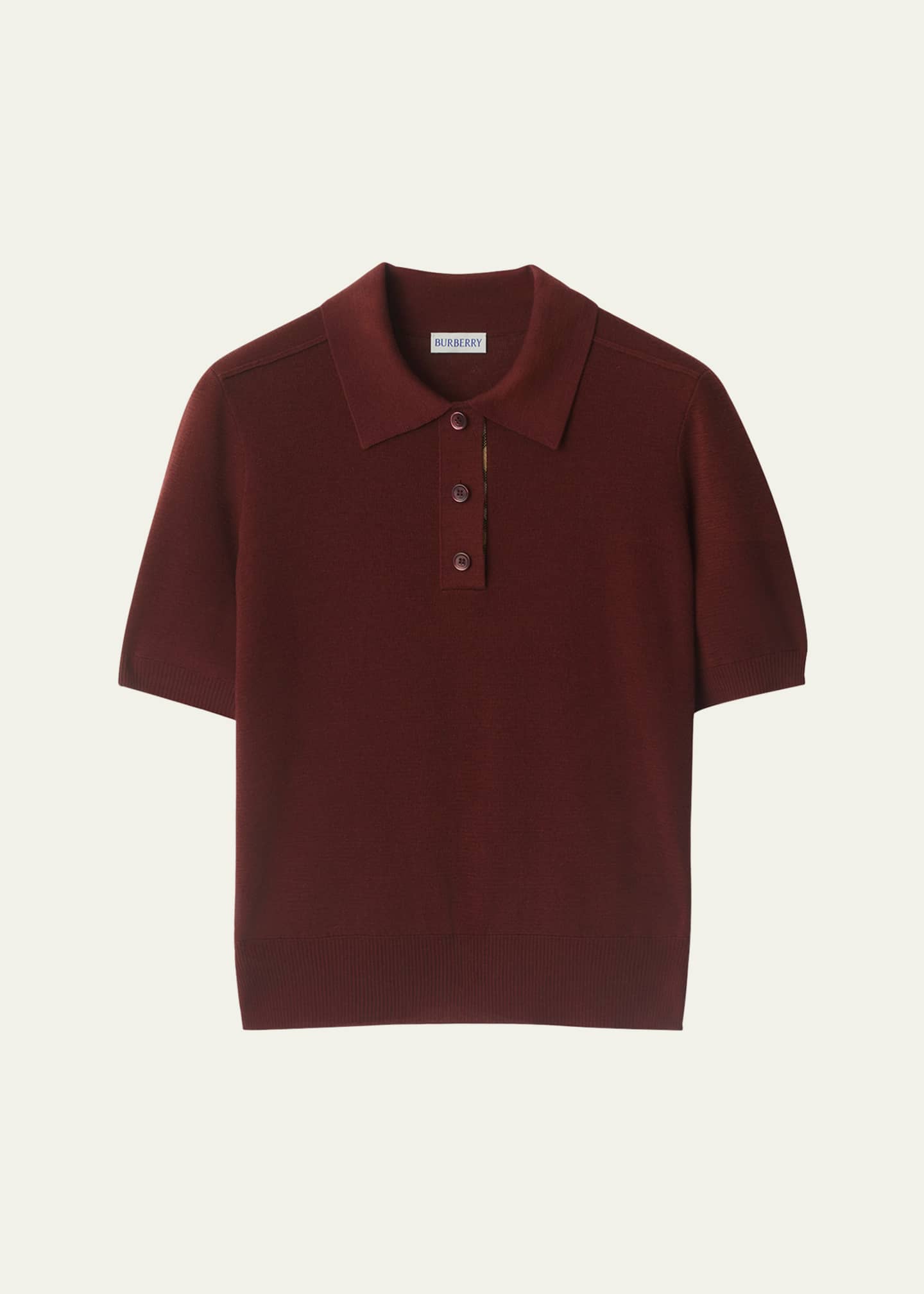 Burberry Short-Sleeve Knit Polo Shirt