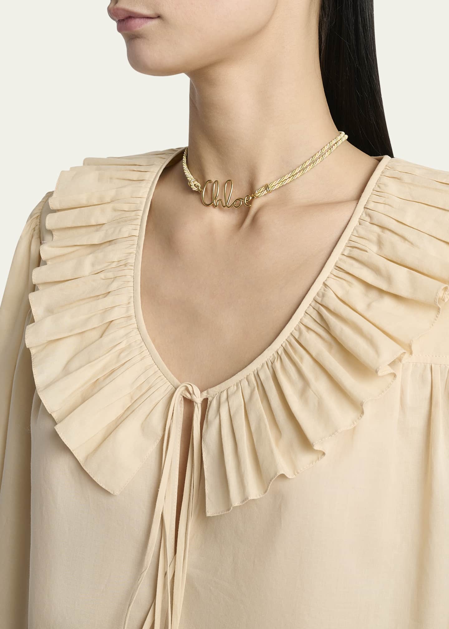 Chloe Ruffle Cotton Voile Blouse Image 5 of 5