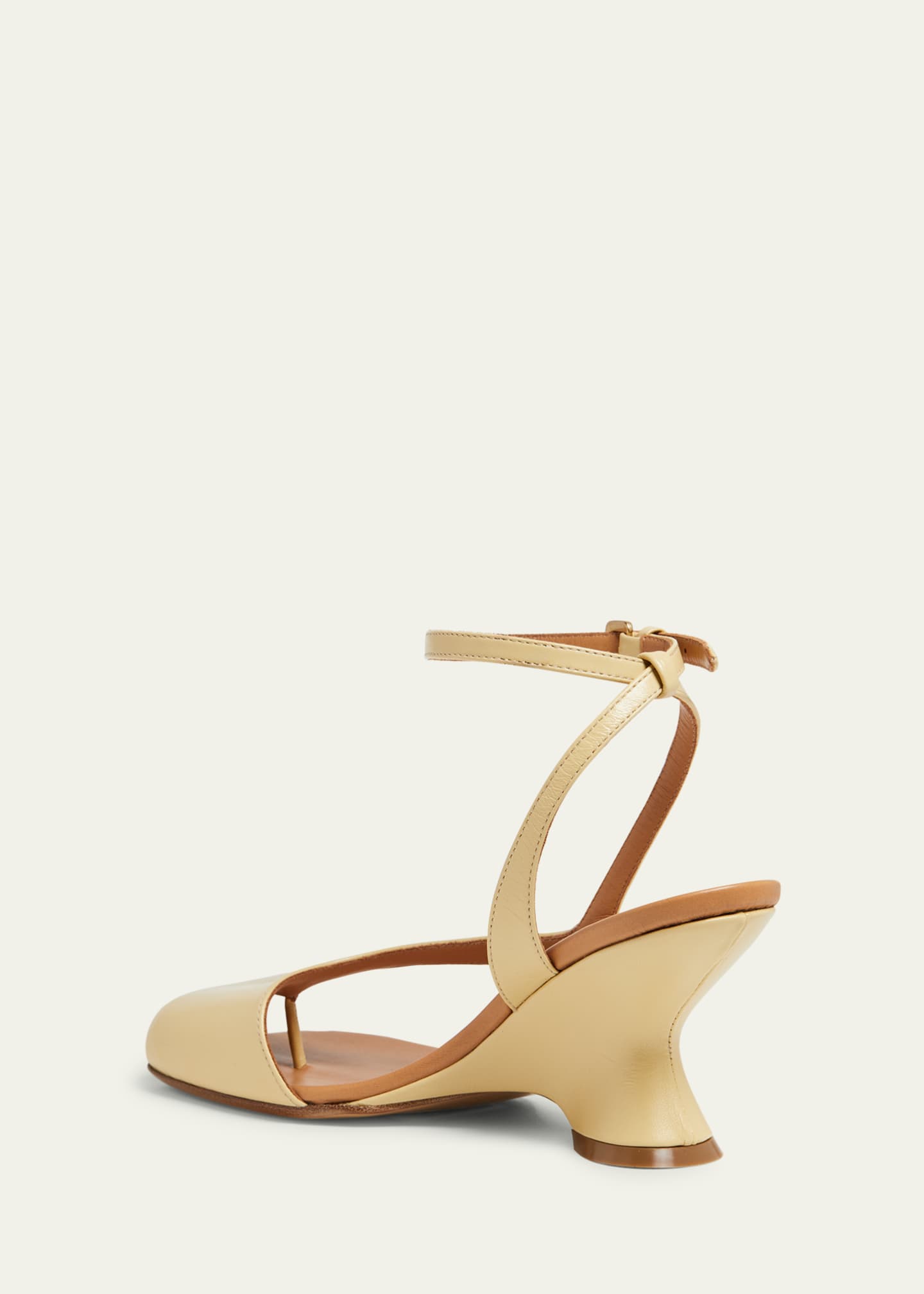 Dries Van Noten Asymmetrical Leather Wedge Sandals