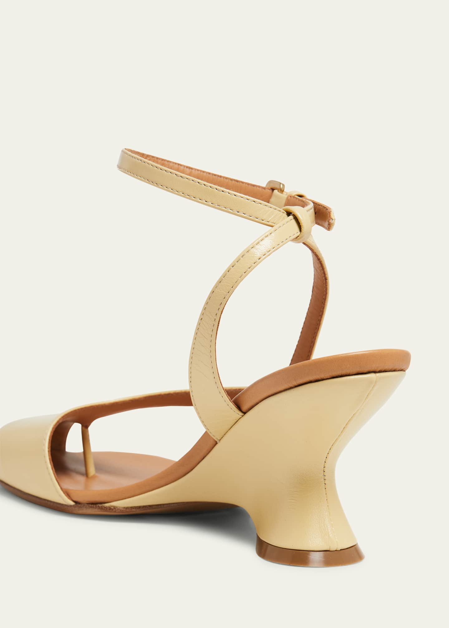 Dries Van Noten Asymmetrical Leather Wedge Sandals