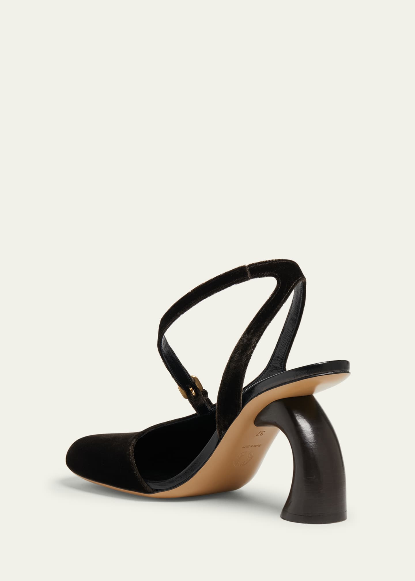 Dries Van Noten Velvet Asymmetrical Sandals Image 2 of 4